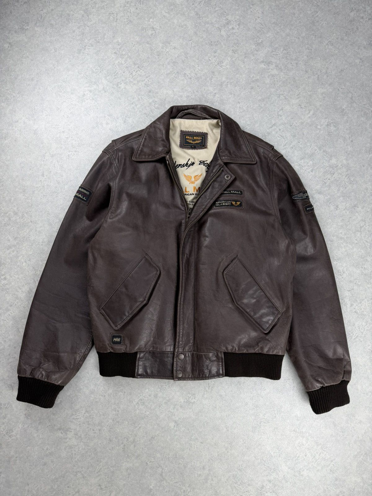 Genuine Leather Pall Mall Leather Bomber Jacket Brown Aviator Size L Size US L / EU 52-54 / 3 - 2 Thumbnail