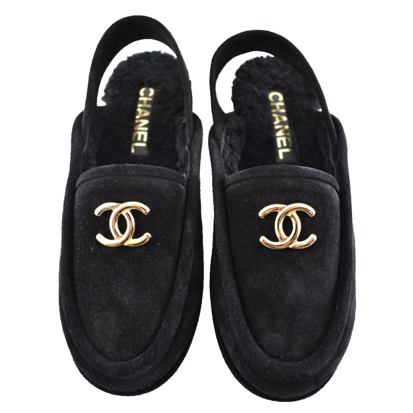 Chanel Shearling CC Moccasin Ballet Slingback Loafer Flat 36.5 Size US 6.5 / IT 36.5 - 1 Thumbnail