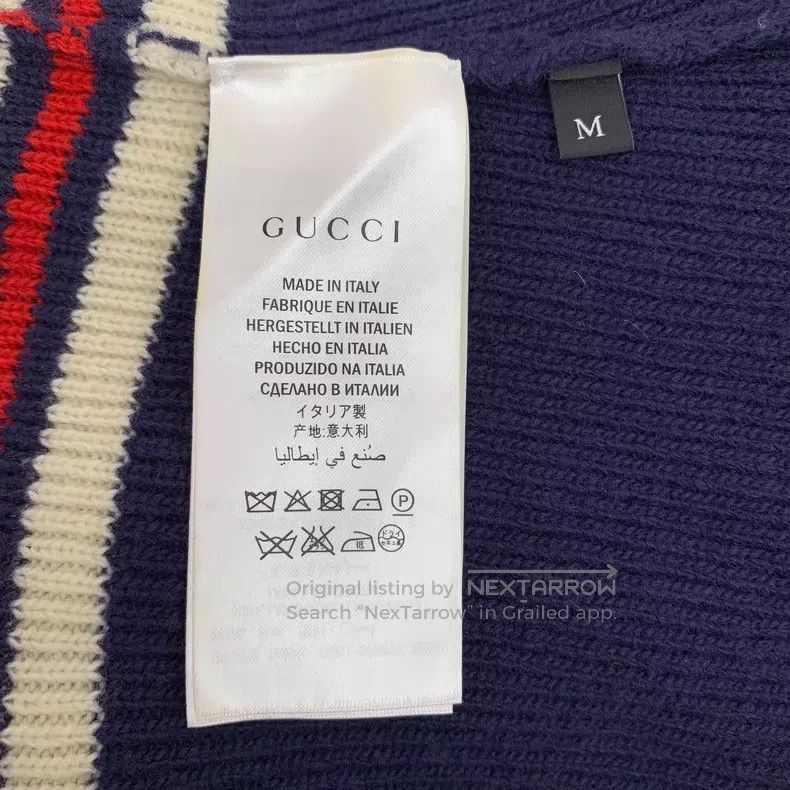 Gucci Gucci Dark blue striped wool V-neck long-sleeved knitwear Size M / US 6-8 / IT 42-44 - 8 Thumbnail