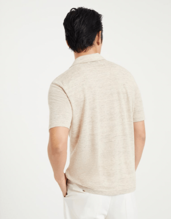 Brunello Cucinelli Polo Sweater in Open Beige Size US S / EU 44-46 / 1 - 3 Thumbnail