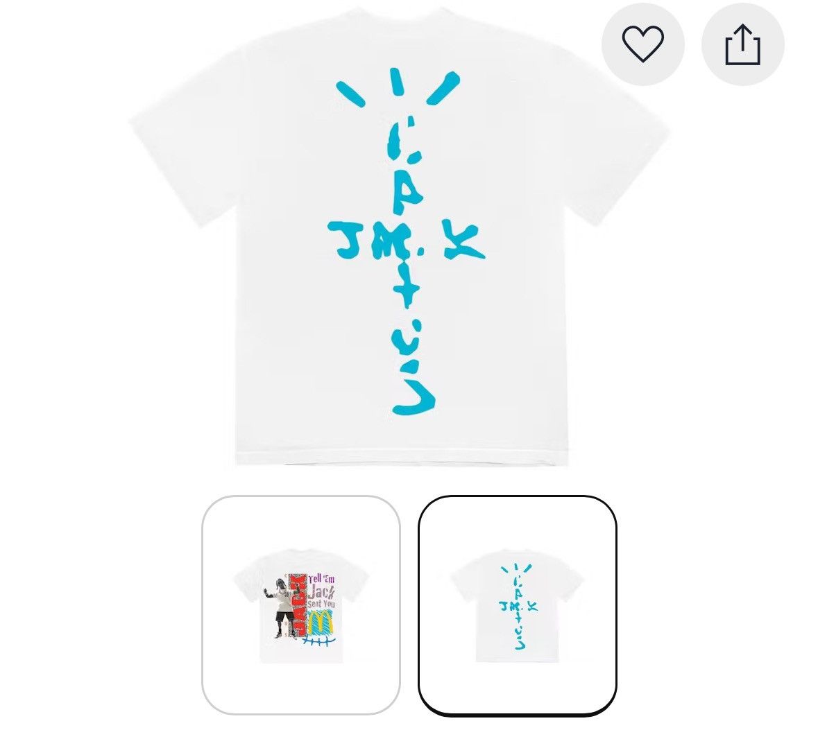 Travis Scott Travis Scott Cactus Jack x Mcdonald’s Jack Smile Tee Size US M / EU 48-50 / 2 - 4 Thumbnail