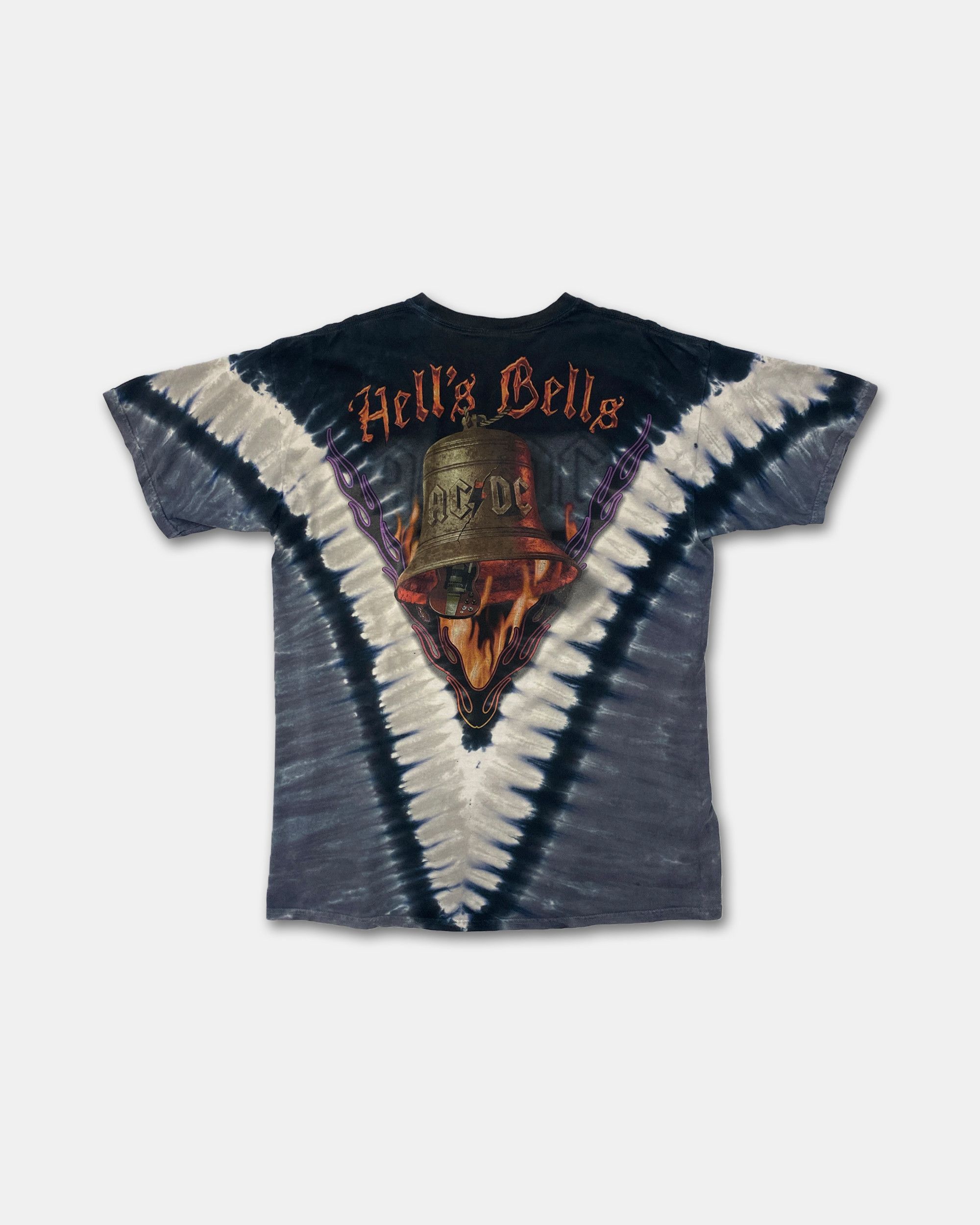 AC/DC 2000s Hells Bells Tie Dye Band T-Shirt Size US XL / EU 56 / 4 - 2 Thumbnail