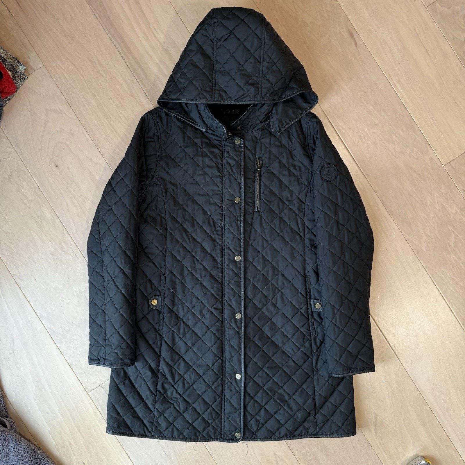 Lauren Ralph Lauren Lauren Ralph Lauren Quilted Coat Women's L Black Full Zip Size L / US 10 / IT 46 - 2 Thumbnail