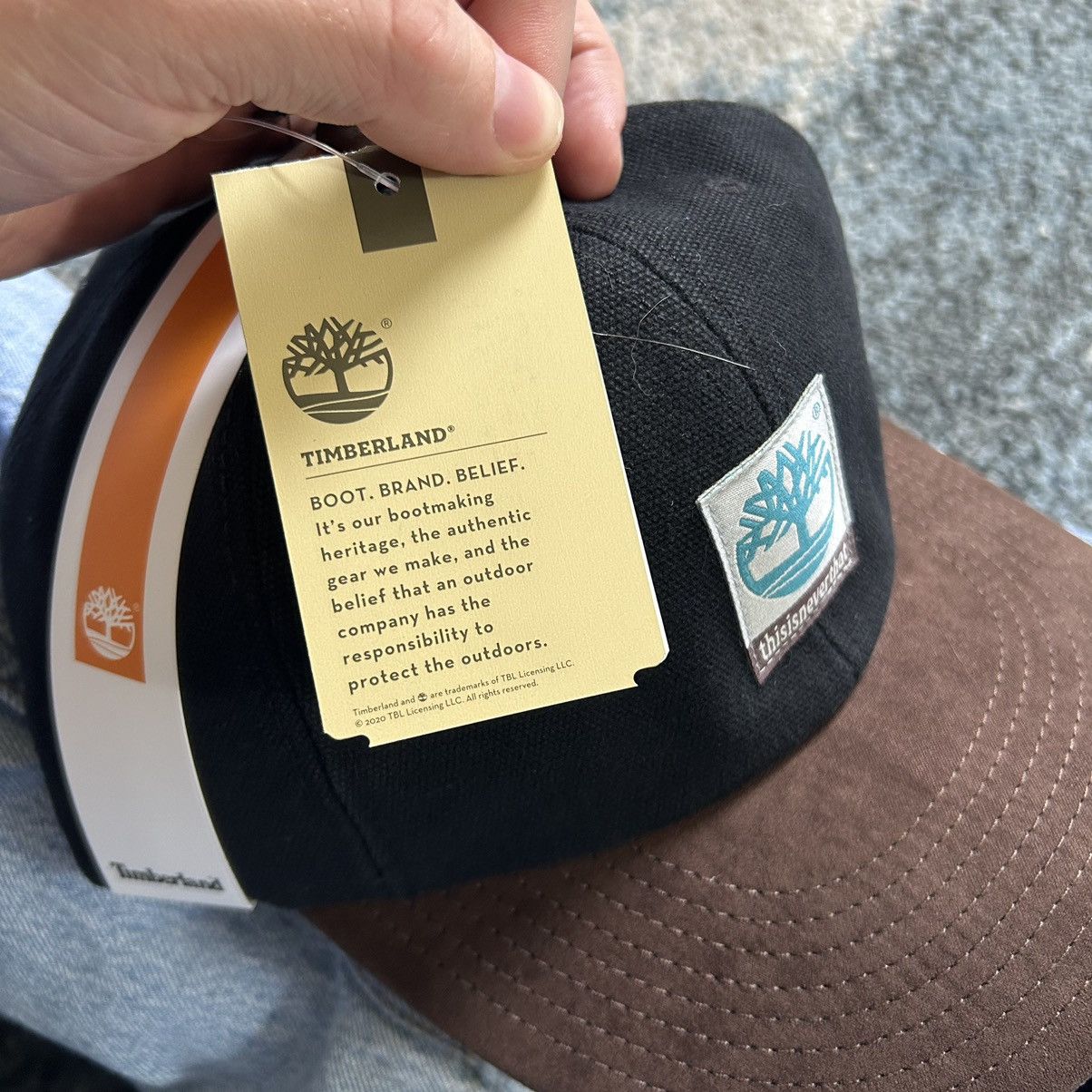 Timberland × thisisneverthat TNT TiMBERLAND WASHED 2-TONE CAP BLACK CANVAS BROWN SUEDE Size ONE SIZE - 8 Thumbnail