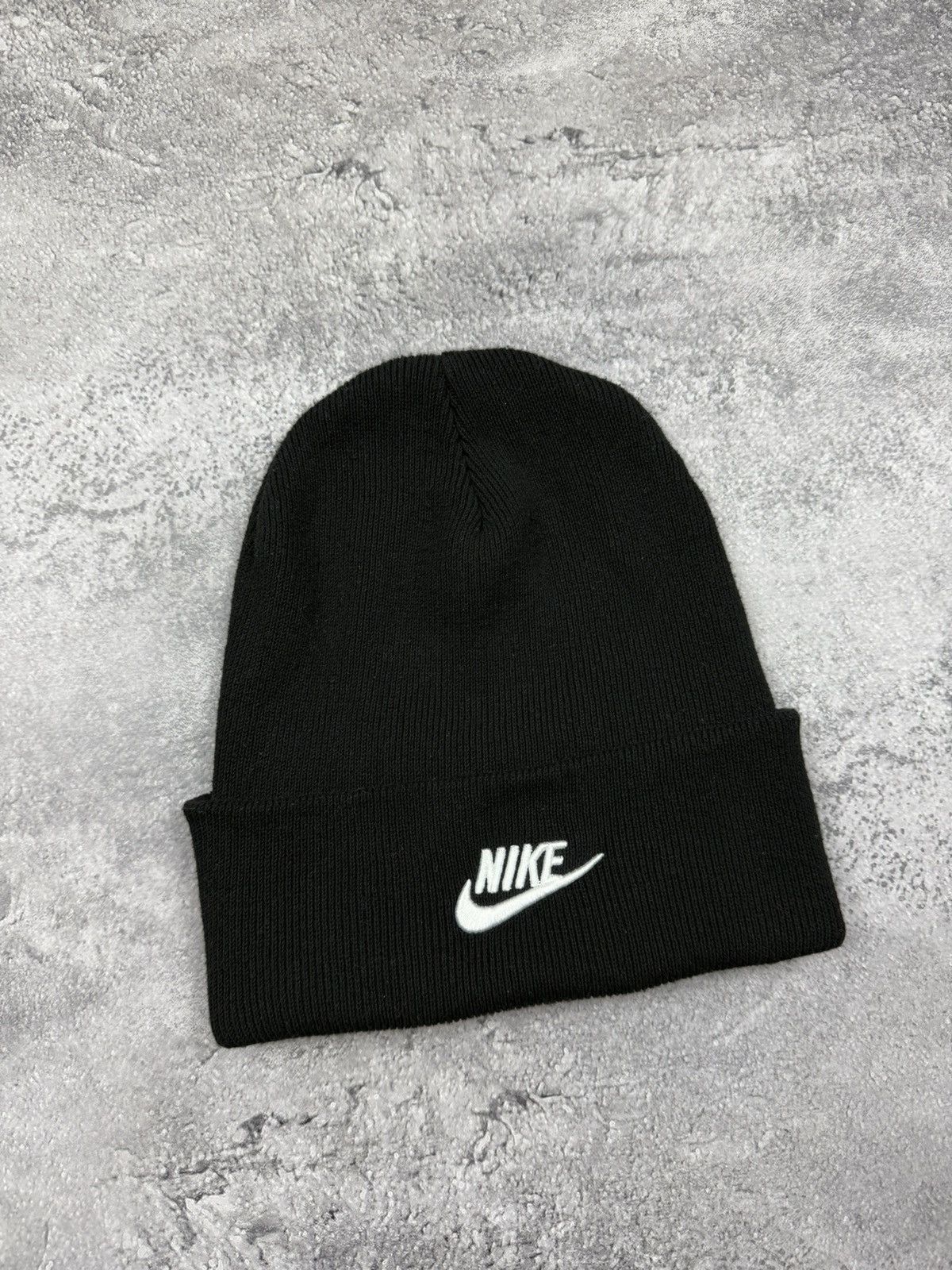 Nike Vintage Nike Beanie Hat Black Swoosh Logo Rare Cap Y2K Drill Size ONE SIZE - 4 Thumbnail
