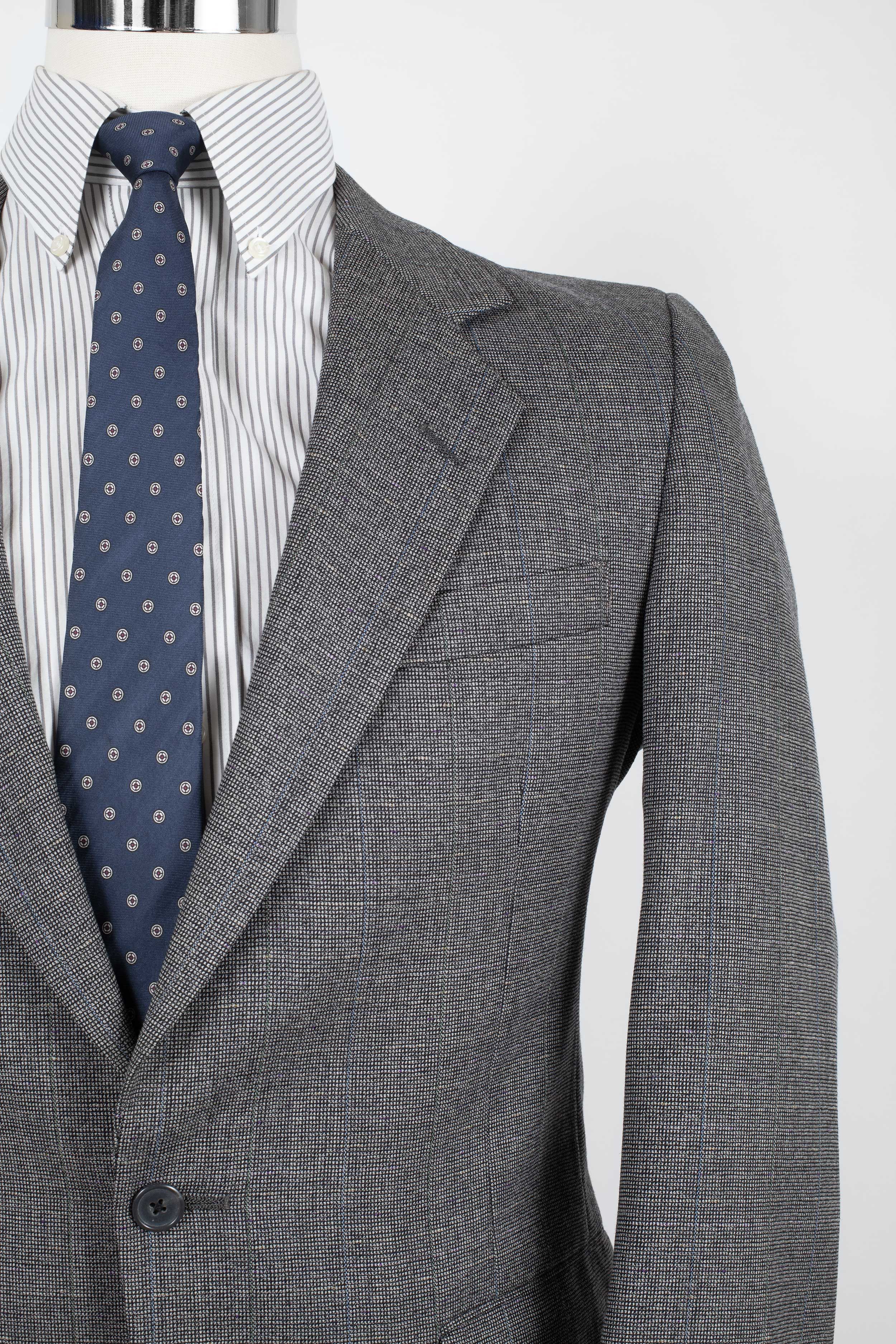 Lanvin Vintage Lanvin Blazer Gray Nailhead Wool Size 42R - 2 Thumbnail