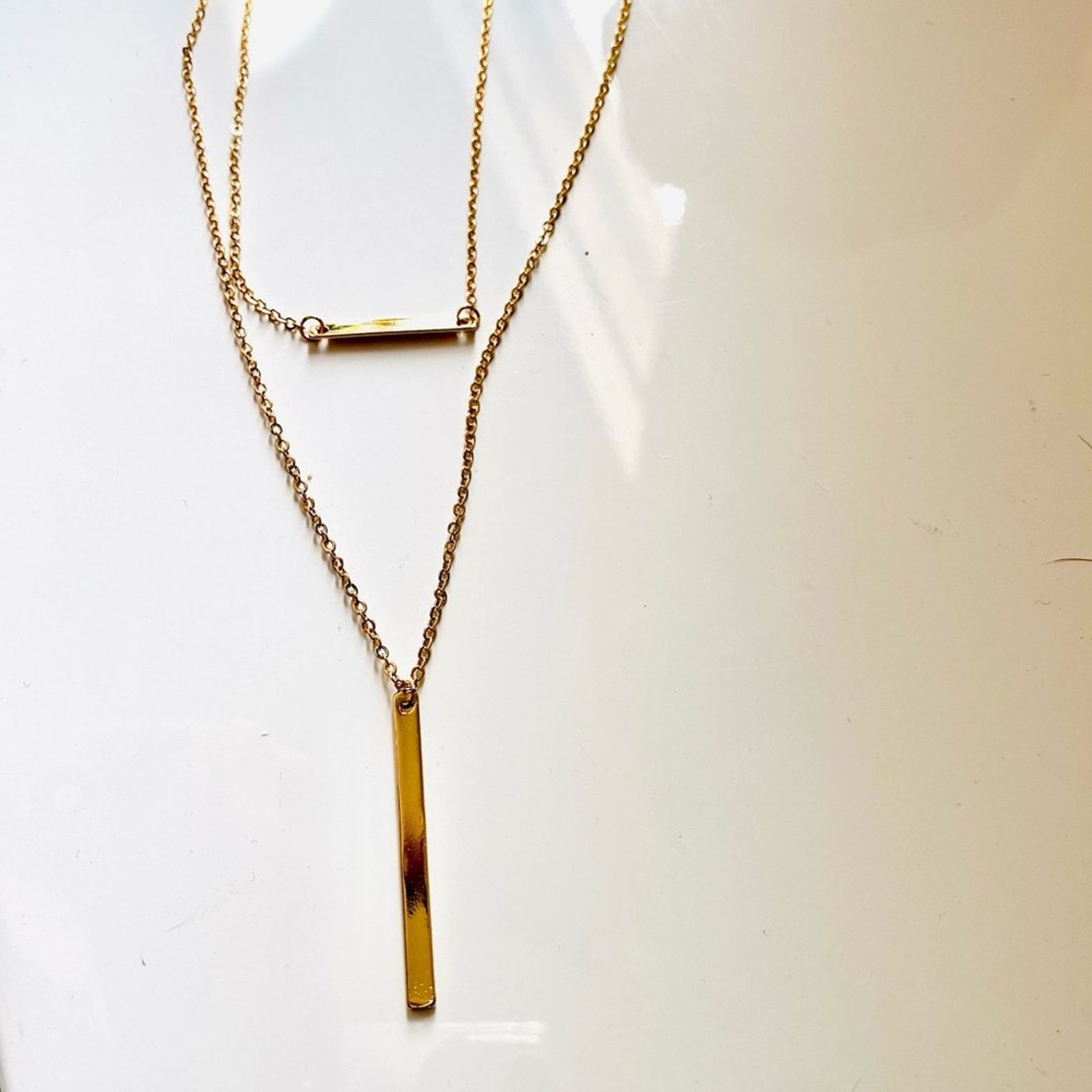 Nordstrom NEW NORDSTROM REVOLVE Gold Bar Multi Choker Necklace Jewelry Size ONE SIZE - 4 Thumbnail