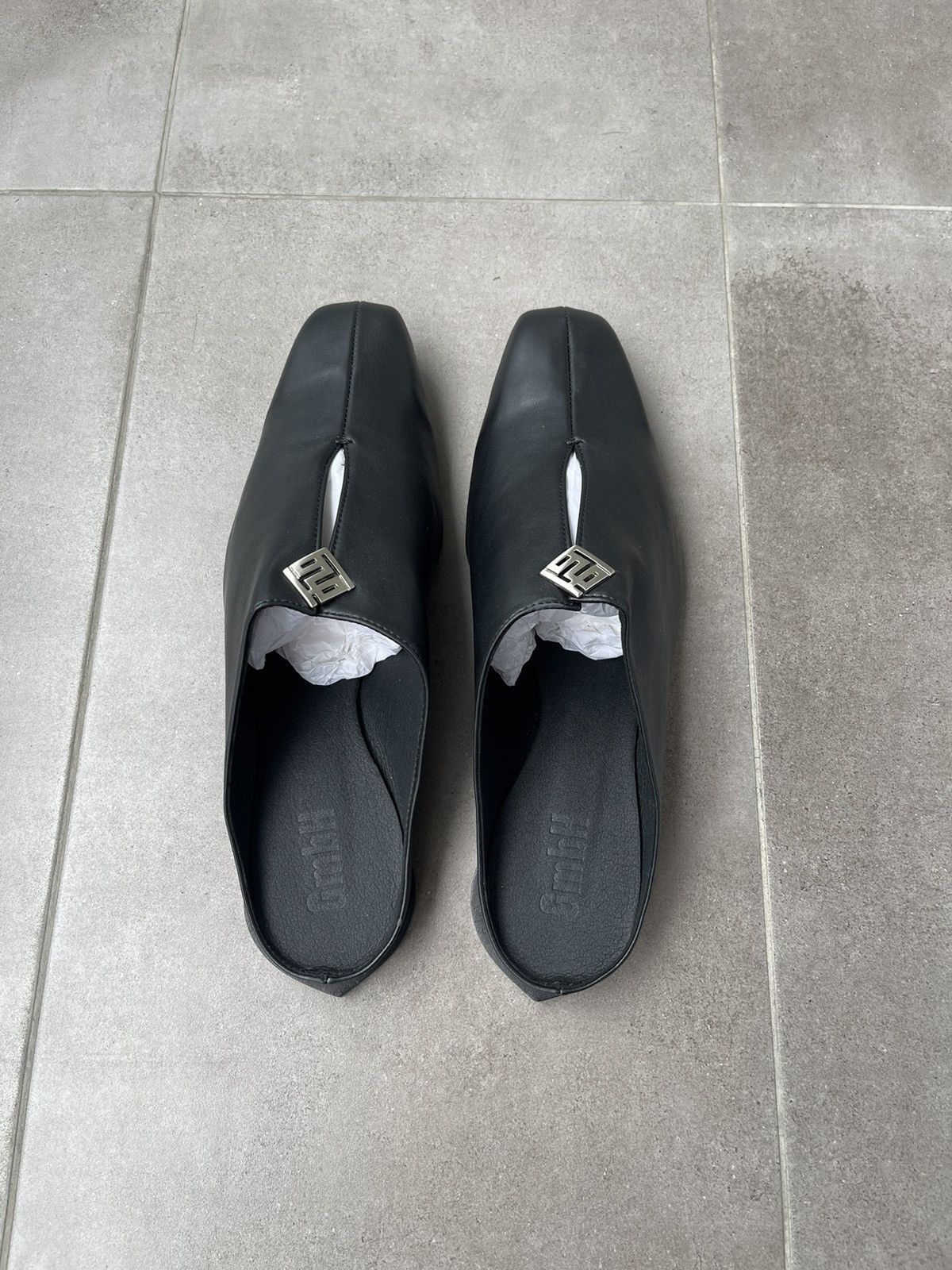 GmbH !DS! SS23 GMBH Jamal Slit Black Pleather Mules Size US 12 / EU 45 - 12 Thumbnail