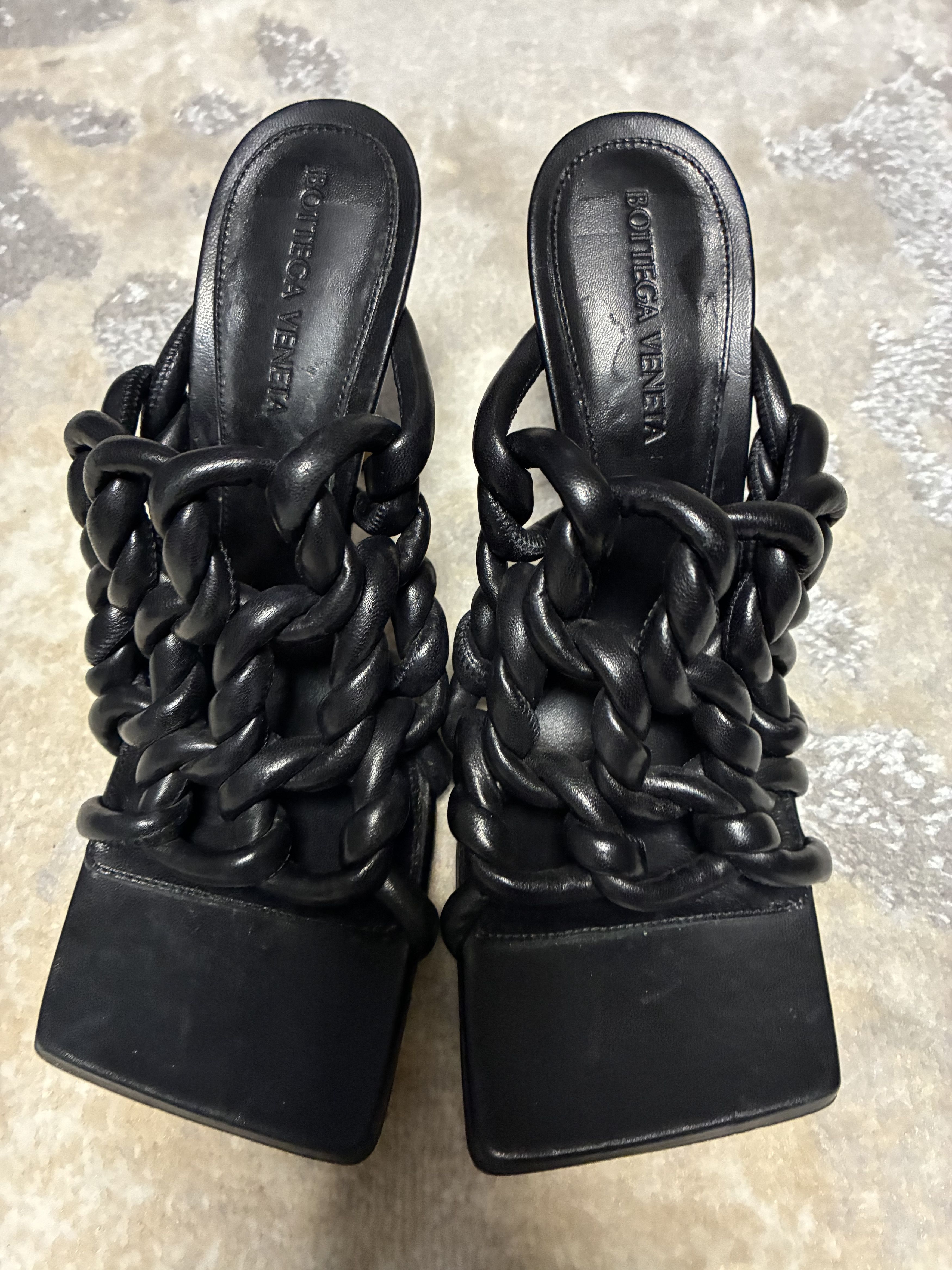Bottega Veneta Bottega Black Heel Sandals Size US 6.5 / IT 36.5 - 1 Thumbnail