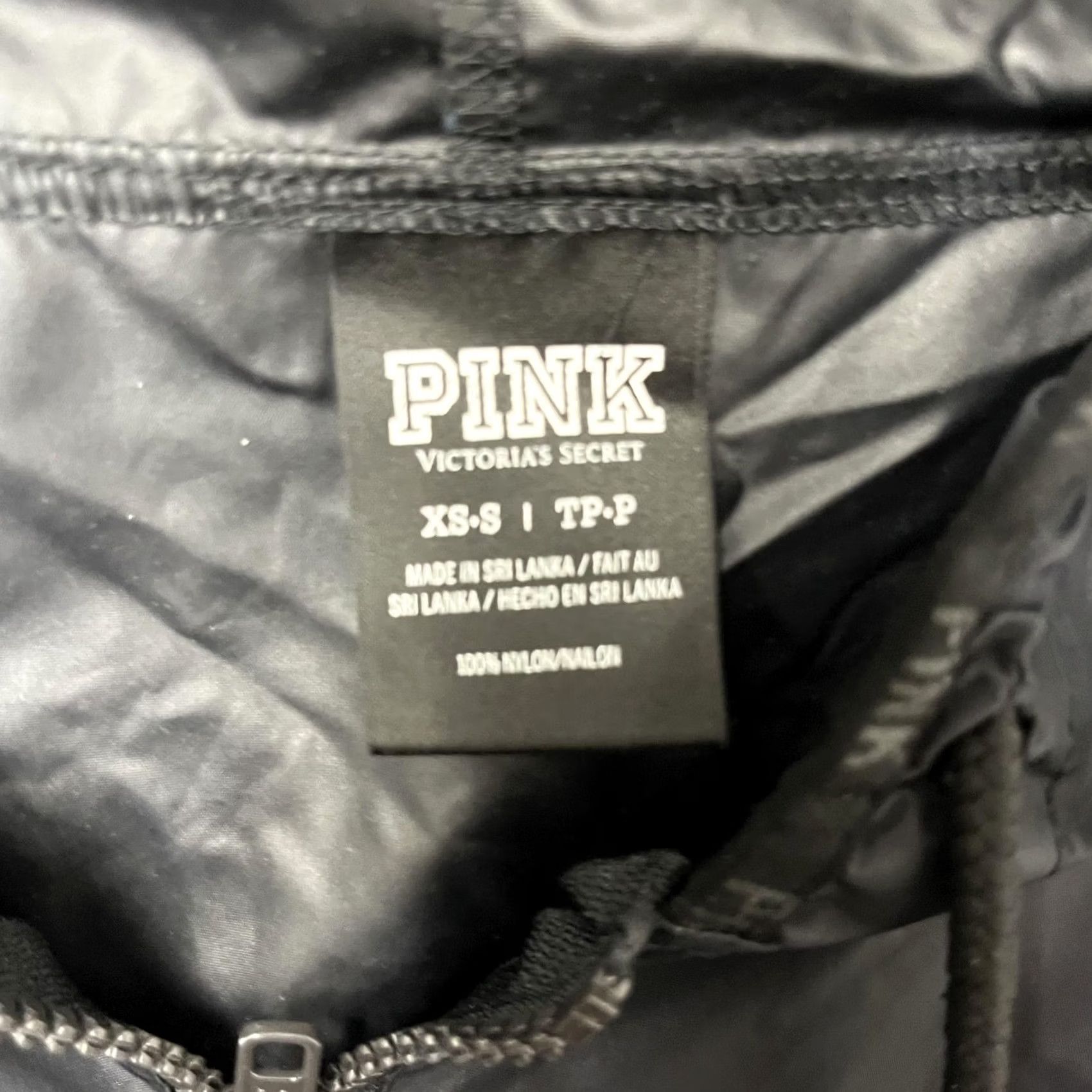 Vintage PINK Victoria'S Secret Windbreaker XS-S Black Nylon Jacket Size XS / US 0-2 / IT 36-38 - 4 Thumbnail