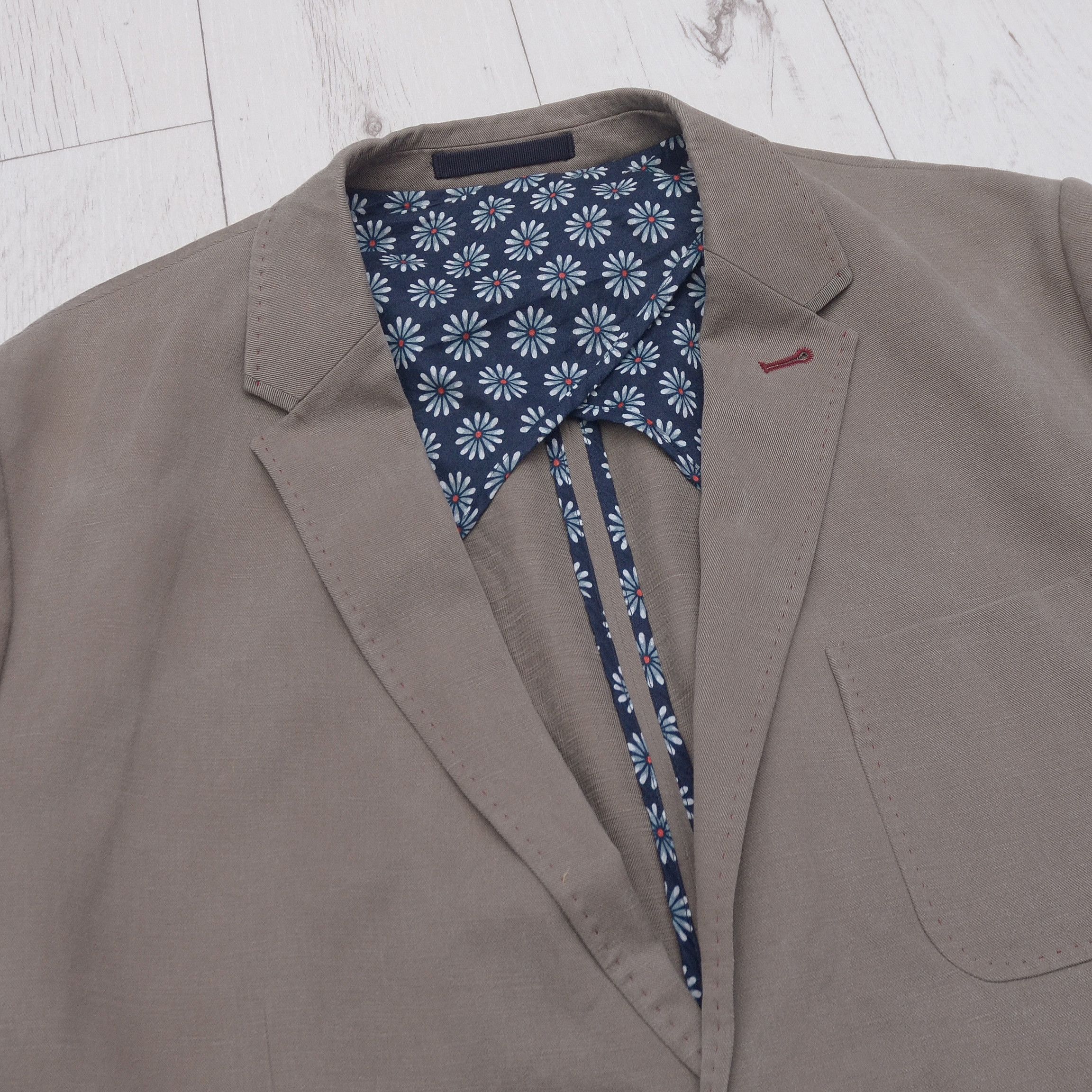 Ted Baker Ted Baker Casual Blazer Gray Lyocell Linen Flowers 54 EUR 6 Size 54R - 6 Thumbnail
