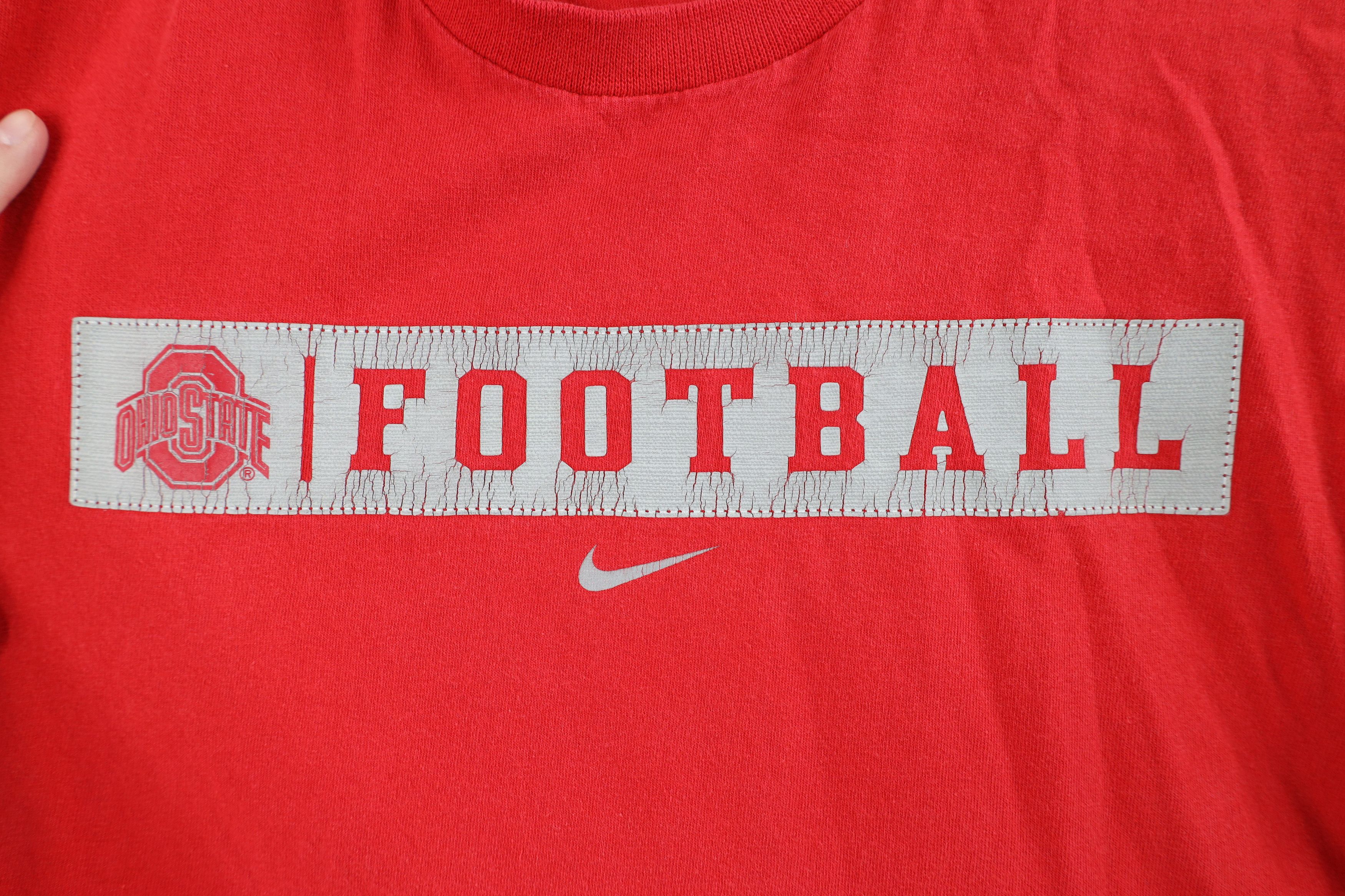 Nike Vintage Nike Swoosh Ohio State University Football T-Shirt Size US L / EU 52-54 / 3 - 4 Thumbnail