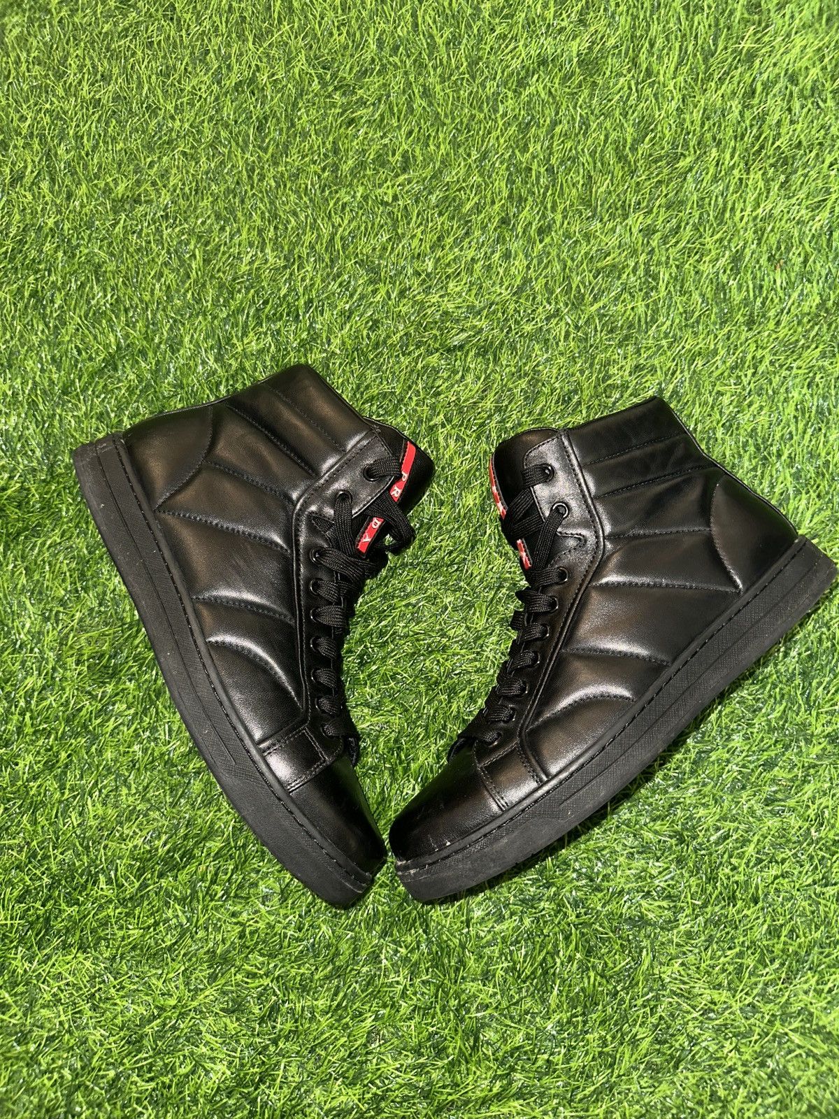 Prada Prada sport leather high top sneaker shoes size 8 Size US 8 / EU 41 - 2 Thumbnail