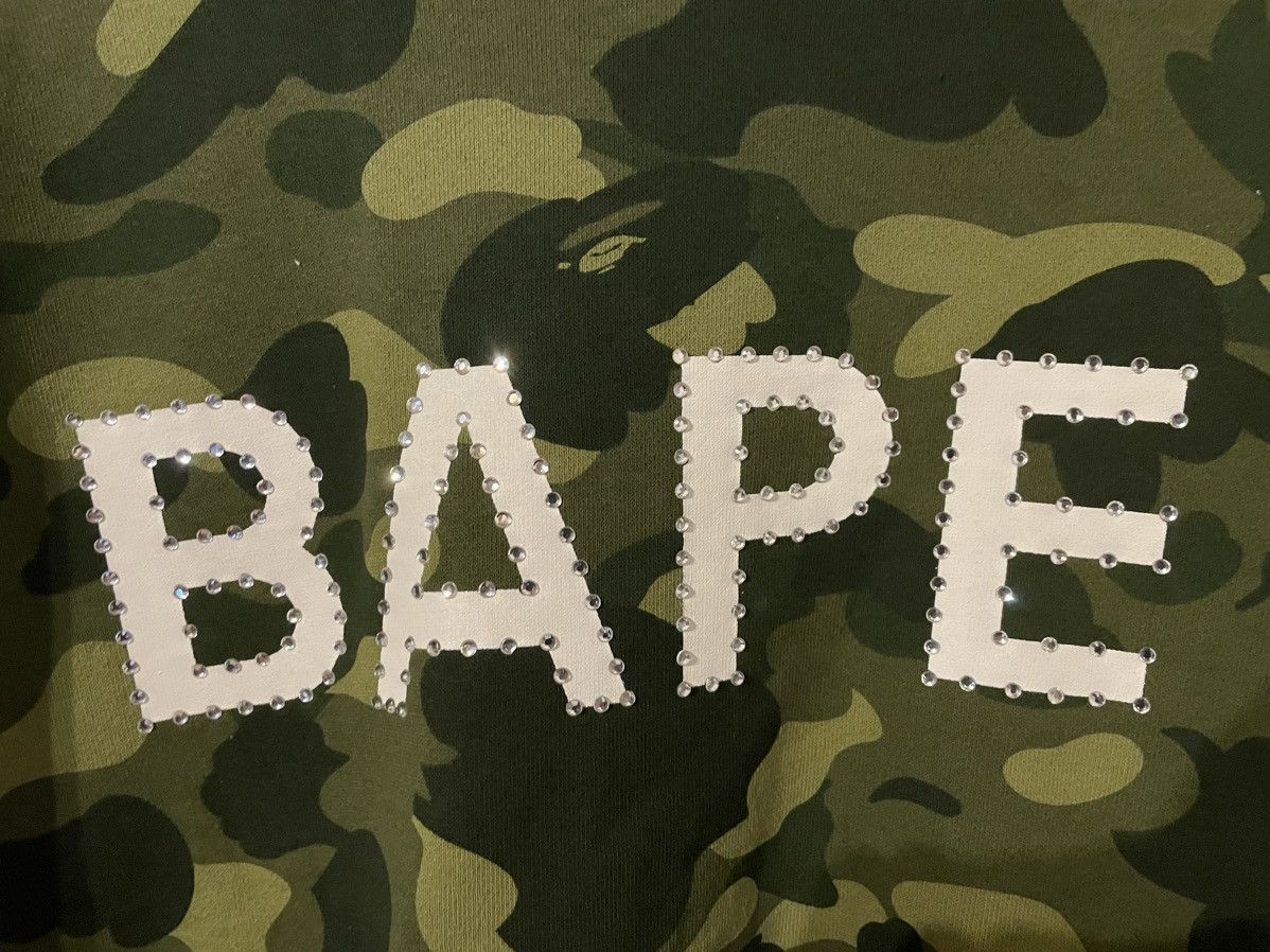 Bape Bape Green Camo Sweatshirt Crystal Stone XL Size US XL / EU 56 / 4 - 3 Thumbnail
