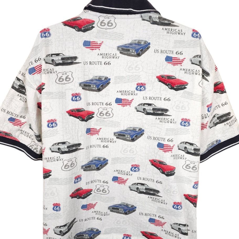 Other Route 66 Classic Cars Polo Shirt Mens Size XL White All Over Size US XL / EU 56 / 4 - 3 Thumbnail