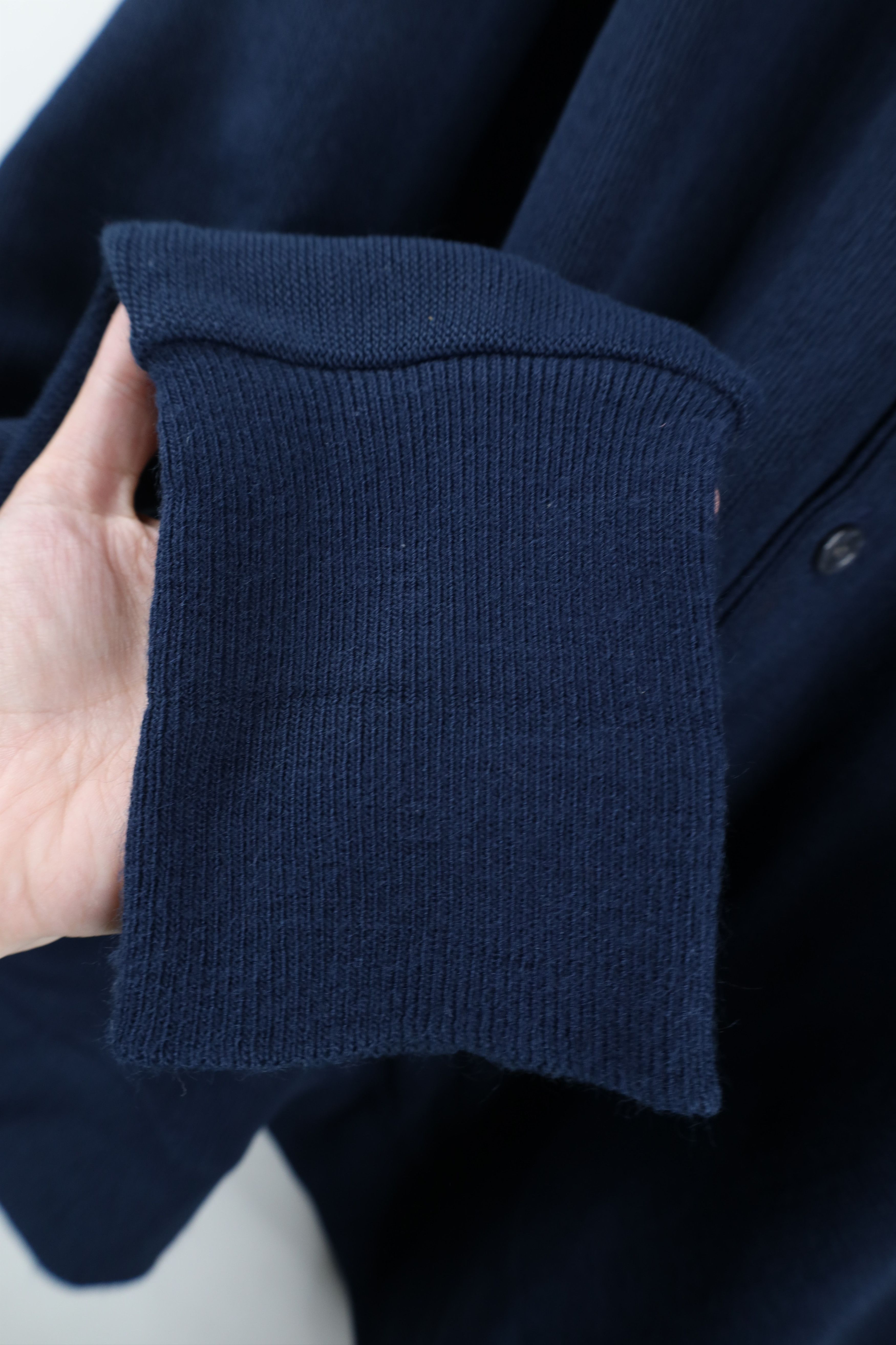 Vintage Vintage 90s Streetwear Blank Knit Cardigan Sweater Blue USA Size US XL / EU 56 / 4 - 8 Thumbnail