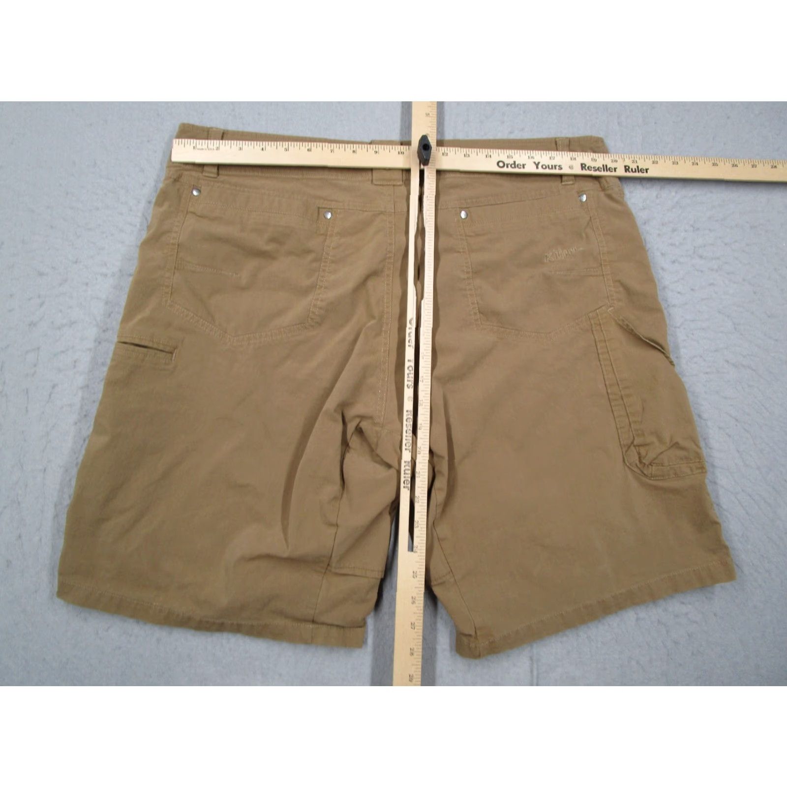 Vintage Kuhl Mens Konfidant Air 10" Canvas Stretch Cargo Shorts Brown 40 Casual Travel Work Pockets Size US 40 / EU 56 - 7 Thumbnail