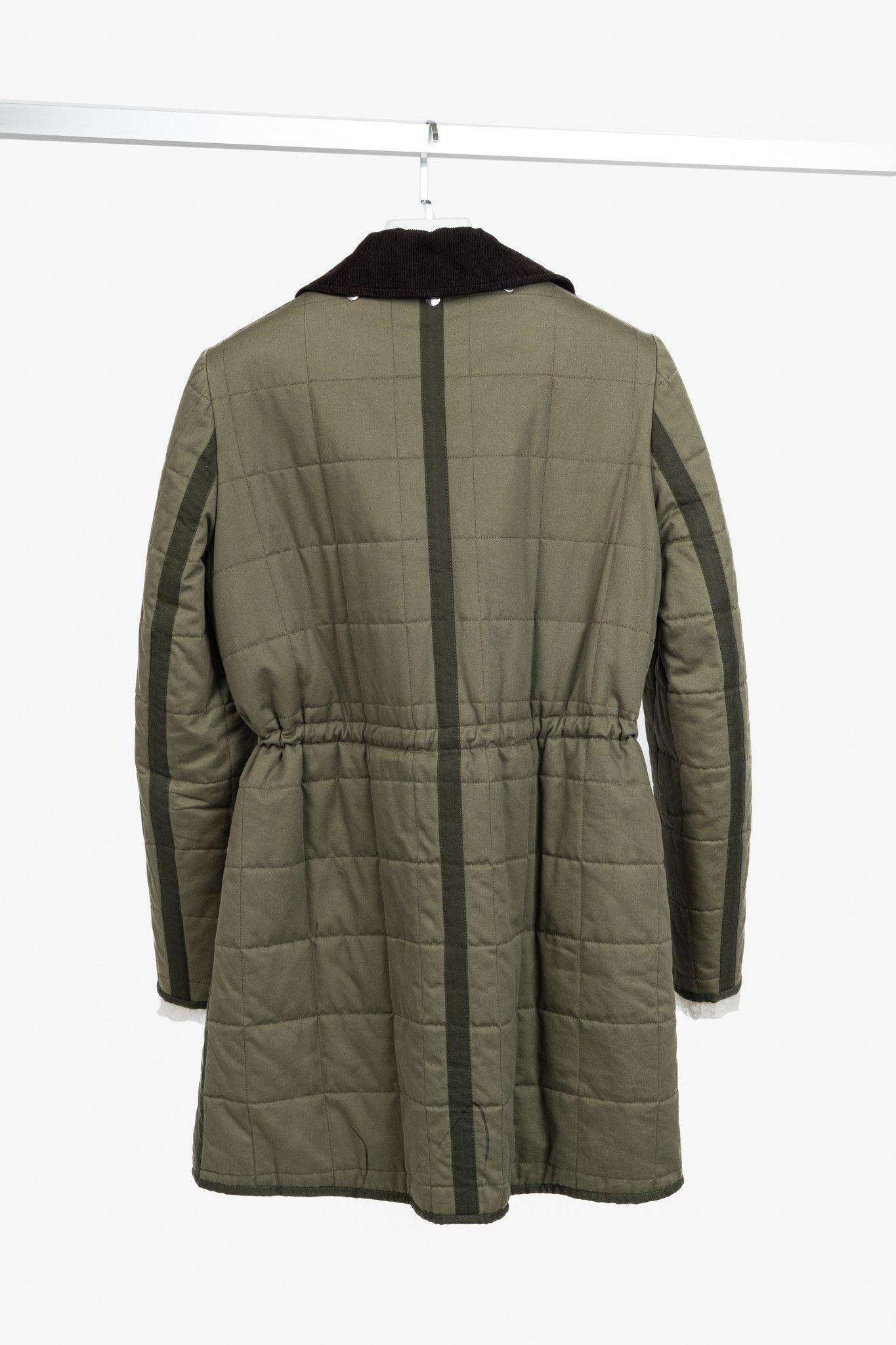 Altuzarra Altuzarra PF/15 Green Cotton Quilted Lamb-Fur Coat Size M / US 6-8 / IT 42-44 - 2 Thumbnail