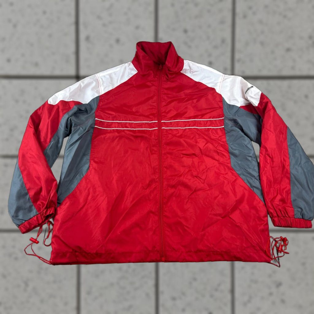 Reebok VINTAGE Reebok Windbreaker Jacket White XL Men Jacket Windbreaker, Red White Size XL Size US XL / EU 56 / 4 - 1 Thumbnail