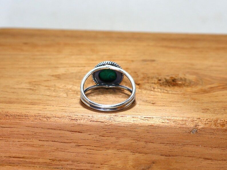 Handmade Handmade Malachite Sterling Silver Ring, Gift for Christmas Size ONE SIZE - 6 Thumbnail