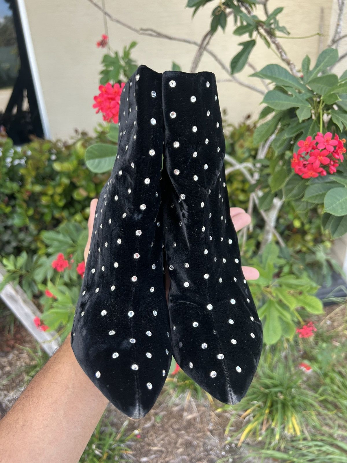 Saint Laurent Paris Saint laurent crystal heel booties Size US 7.5 / IT 37.5 - 2 Thumbnail