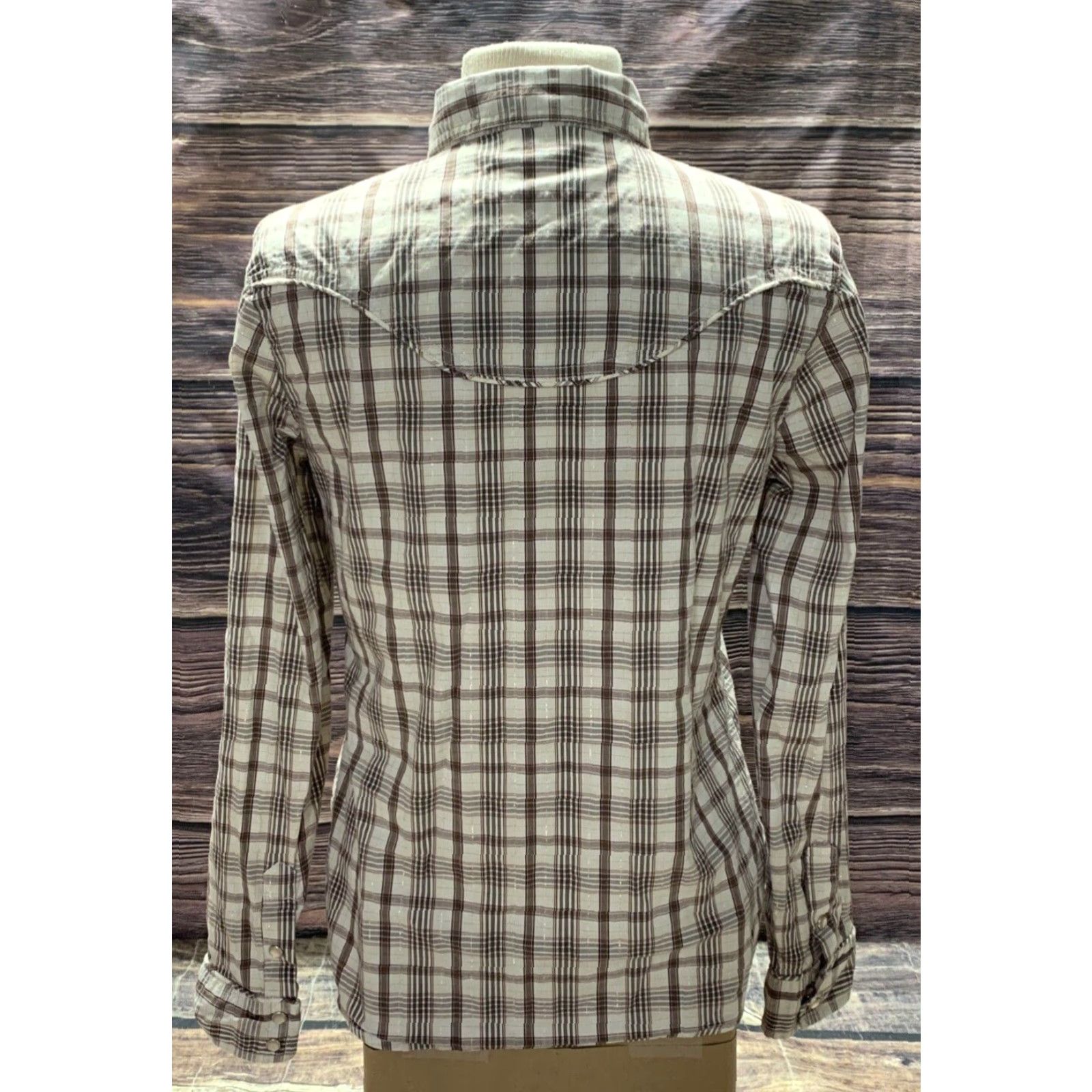 Old Navy Old Navy Pearl Snap Shirt Pearl Snap Western Style Size Medium 2 Front Pockets Brown White Burgandy Men Size US M / EU 48-50 / 2 - 4 Thumbnail