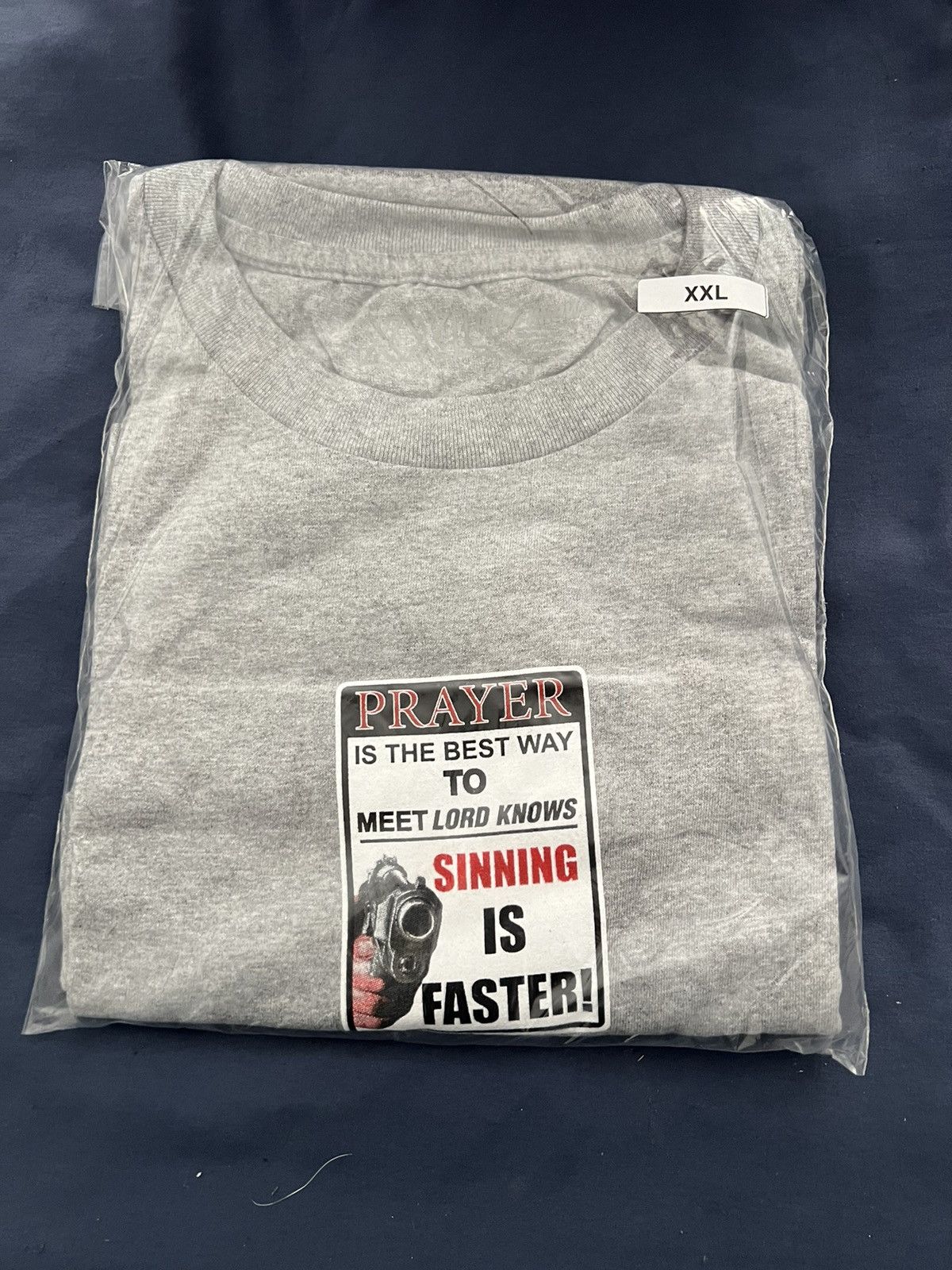 Lxrdknows Lord (LXRD) Knows Sinning is Faster T Shirt Gray Size US XXL / EU 58 / 5 - 1 Preview