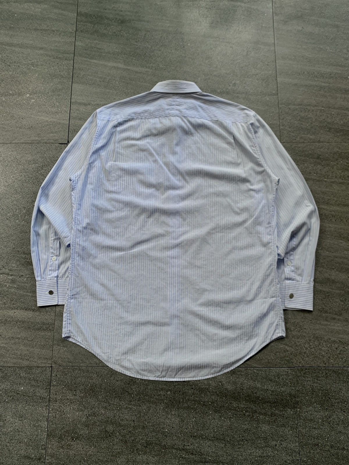 Hermes FREE TAX! 2000s Striped Light Cotton Shirt Size US L / EU 52-54 / 3 - 6 Thumbnail