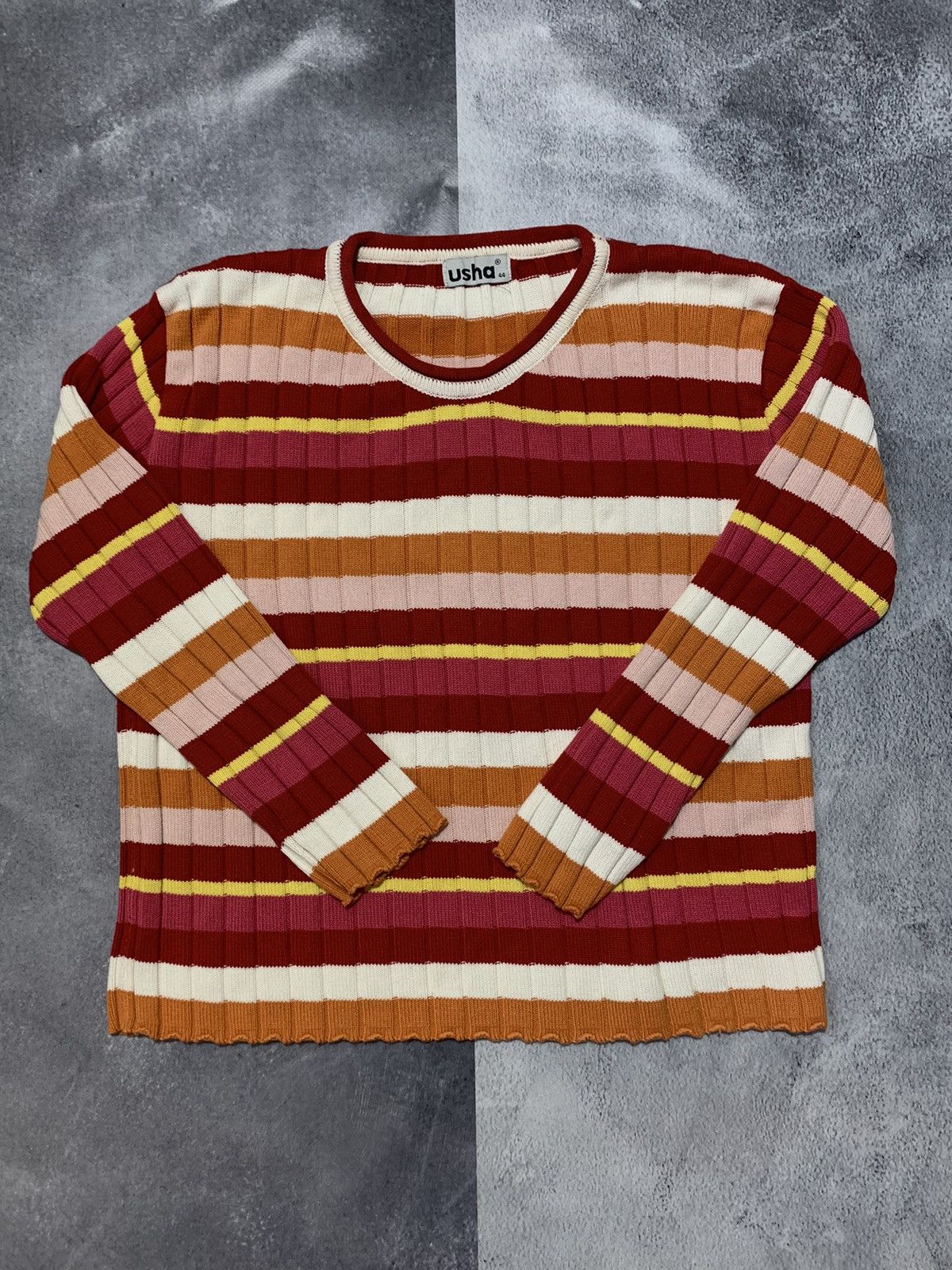 Japanese Brand × Vintage Vintage Y2K striped sweater streetwear style size M Size M / US 6-8 / IT 42-44 - 1 Thumbnail