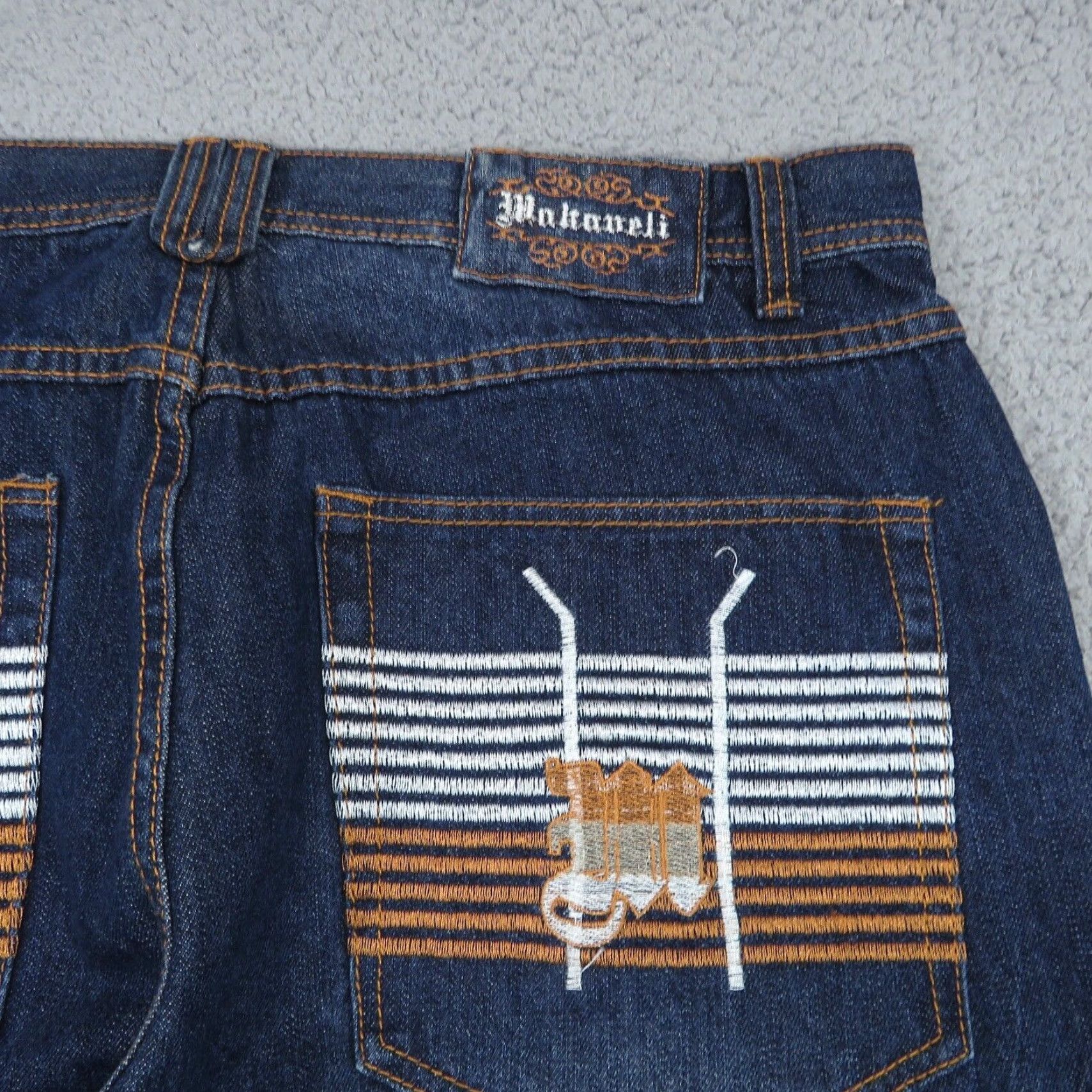 Vintage VTG Makaveli Jeans Men 38x32 Baggy Pipes Embroidered Grunge Skater Tupac 90s Rap Denim Jeans Mens 90s Hip Hop Baggy Size US 38 / EU 54 - 5 Thumbnail