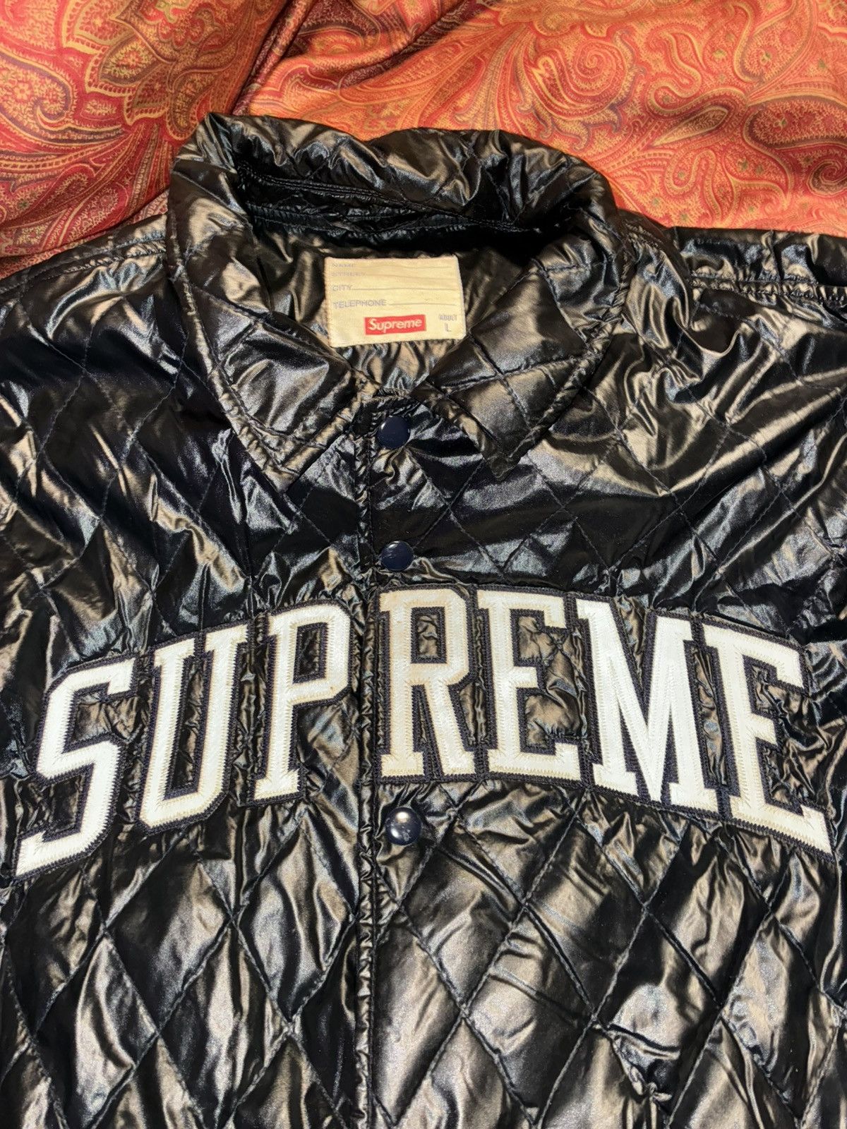 Supreme Supreme Quilted Coaches Jacket (NAVY) Size US L / EU 52-54 / 3 - 2 Thumbnail