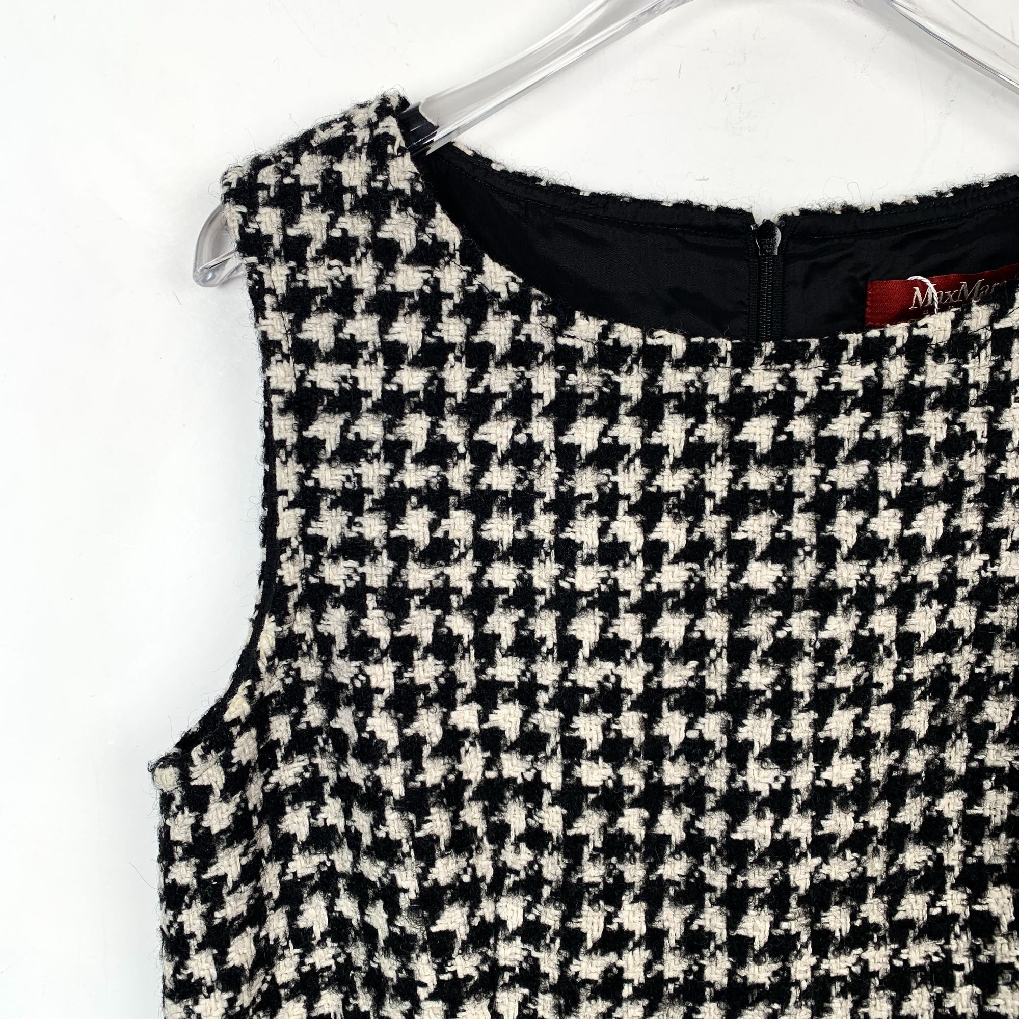 Max Mara MaxMara Black Houndstooth Sleeveless Dress (Size 42) Size M / US 6-8 / IT 42-44 - 5 Thumbnail