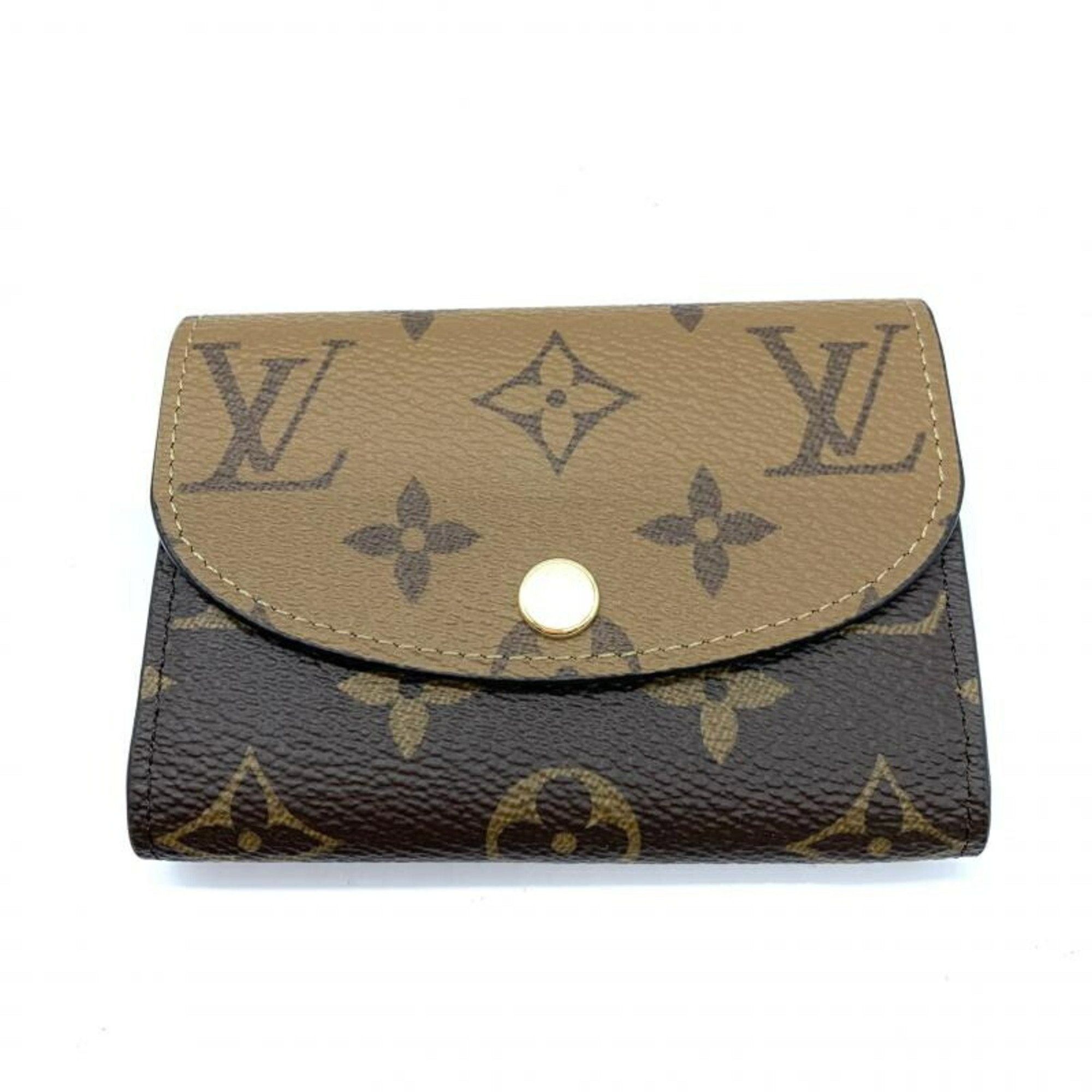 image of Louis Vuitton Portomone Rosali Monogram Reverse M82333 Coin Case in Tan, Women's