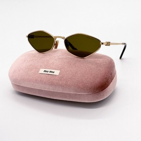 Miu Miu NEW MIU MIU MU56ZS 5AK09Z GEOMETRIC SMU 56Z 5AK09Z GOLD MU 5 Size ONE SIZE - 2 Thumbnail