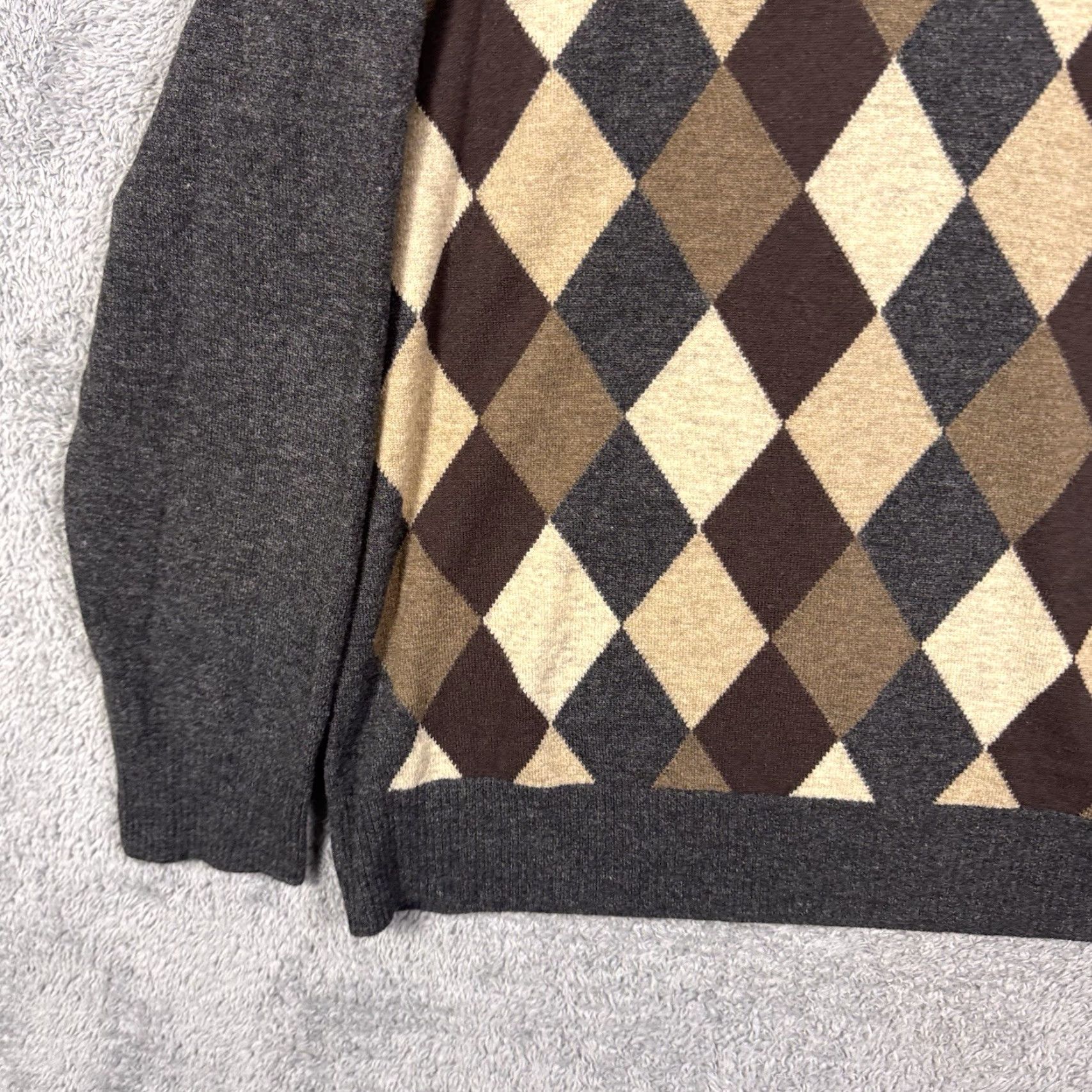 Johnston & Murphy Johnston & Murphy Sweater Mens XL 100% Lambswool V Neck Argyle Pullover Knit Size US XL / EU 56 / 4 - 3 Thumbnail