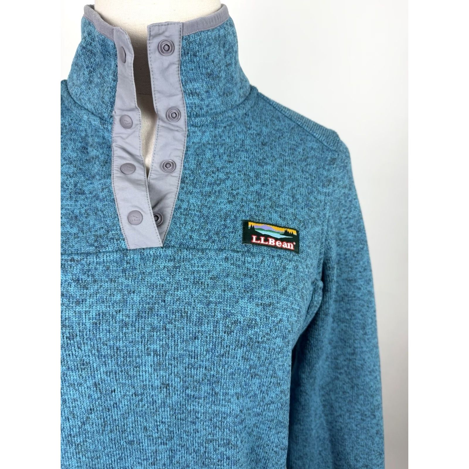 Vintage VINTAGE LL Bean Fleece Pullover Womens Small Regular Pockets Teal Blue 1/4 Snap Closure Logo Sweatshirt Size S Womens Size S / US 4 / IT 40 - 3 Thumbnail