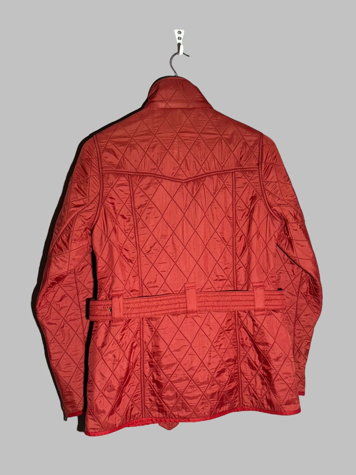 Barbour 🔥 BARBOUR INTERNATIONAL BELTED QUILTED JACKET MOTO HOT RED Size M / US 6-8 / IT 42-44 - 2 Thumbnail
