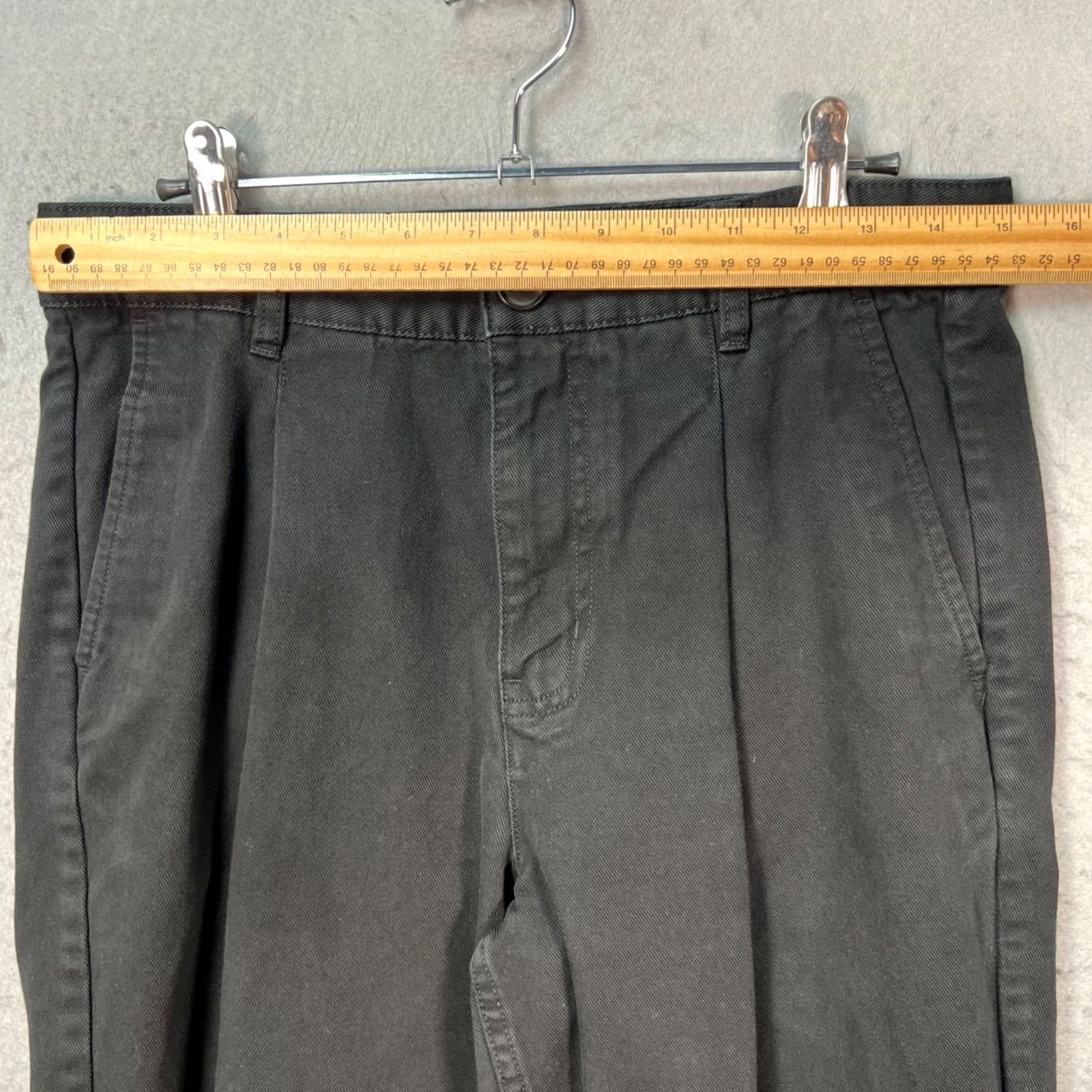 Kotn Kotn Mens Size 30 x 25 Black Pleated Cotton Chino Straight Leg Pants Size US 30 / EU 46 - 5 Thumbnail