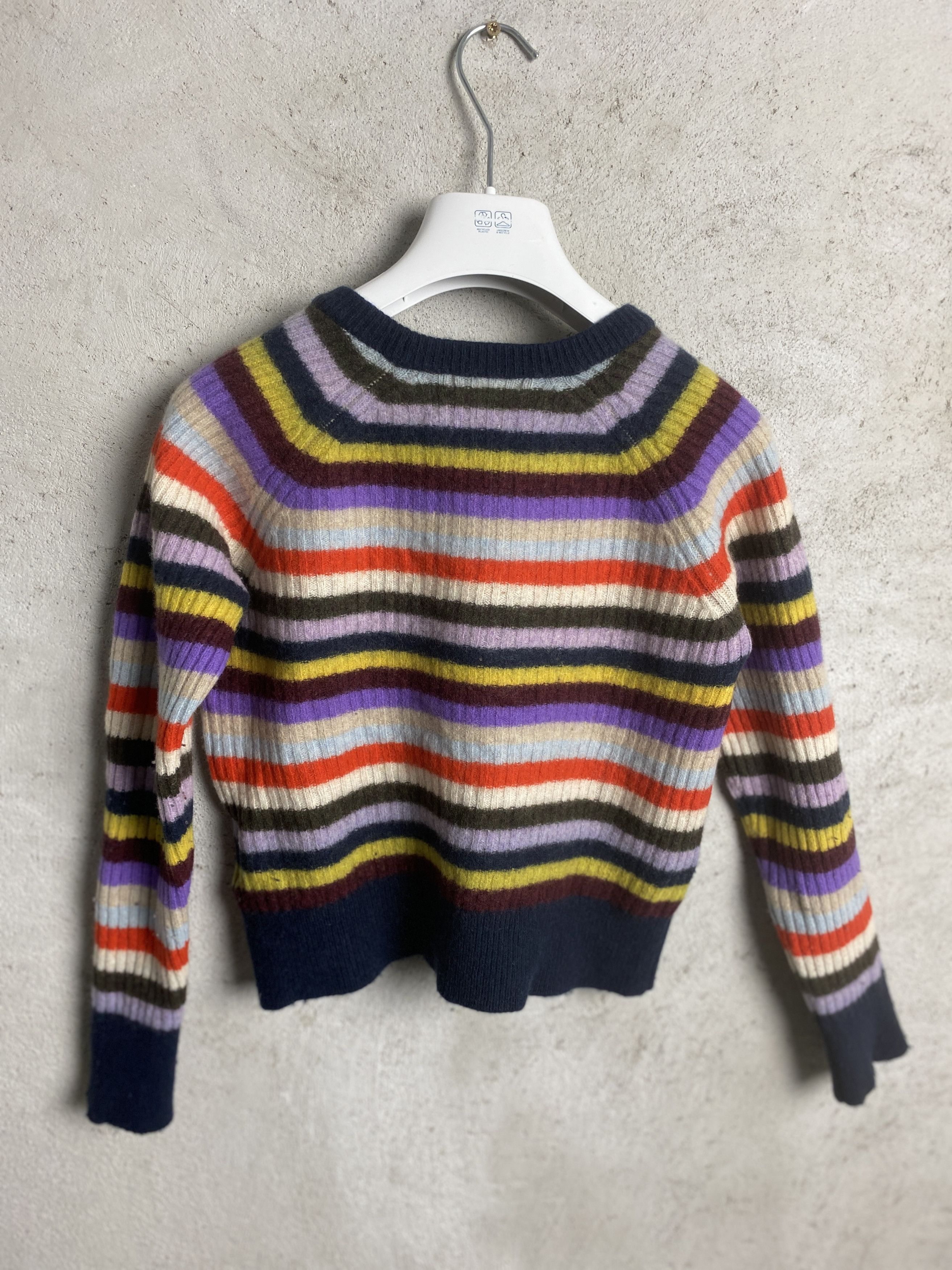 Ganni Ganni wool yak nylon striped sweater knitwear Size XS / US 0-2 / IT 36-38 - 7 Thumbnail