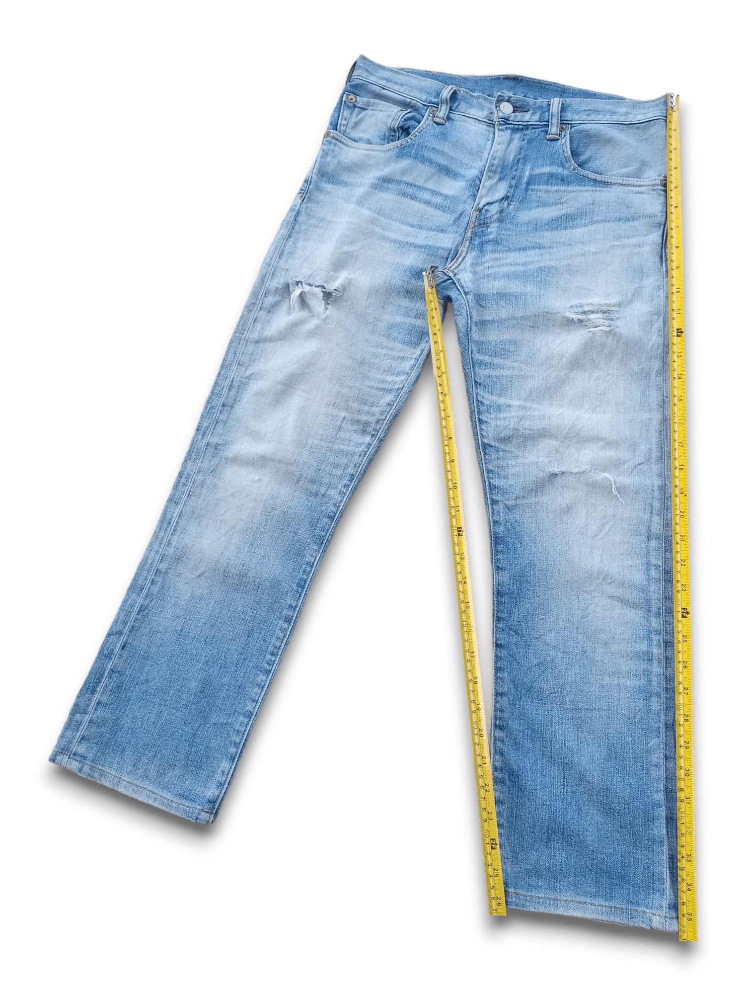 Levi's × Levi's Vintage Clothing Vintage Levis 551 Blue Wash Distressed Style Jeans Size US 30 / EU 46 - 10 Thumbnail