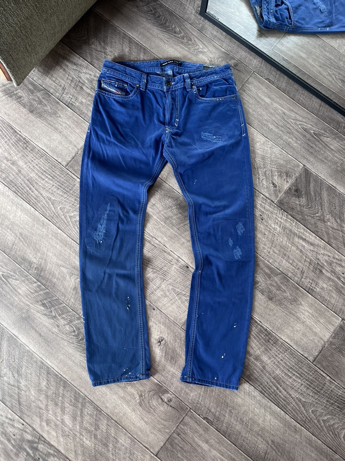 Diesel Rare Diesel D.N.A. S/S 2016 THAVAR Slim Skinny Painted Jeans Size US 33 - 1 Thumbnail