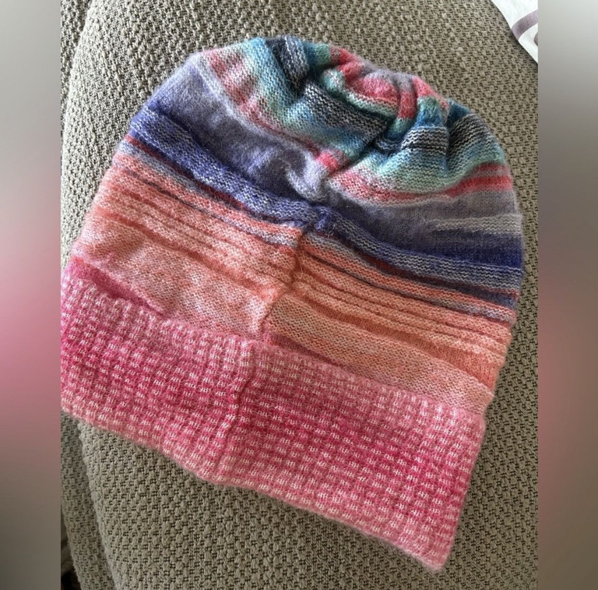 Missoni Missoni Pink Striped Mohair Blend Knit Beanie Hat NWOT Size ONE SIZE - 2 Thumbnail