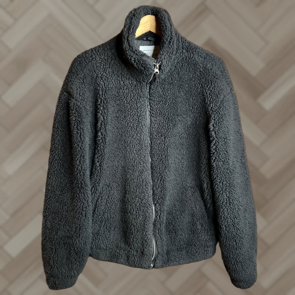 Urban Outfitters VINTAGE Urban Outfitters UO Oversized Sherpa Bomber Zip-Up Jacket M Gray Unisex Crew Coat Hoodie Mens Womens Size M / US 6-8 / IT 42-44 - 1 Thumbnail