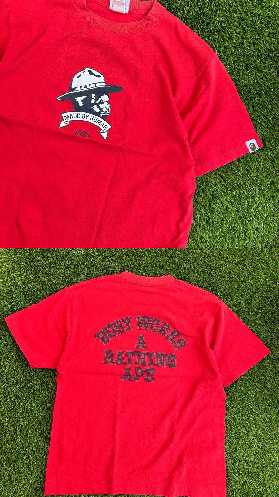 Bape BAPE Made By Human Busy Ape Spellout Tee Size US M / EU 48-50 / 2 - 1 Thumbnail