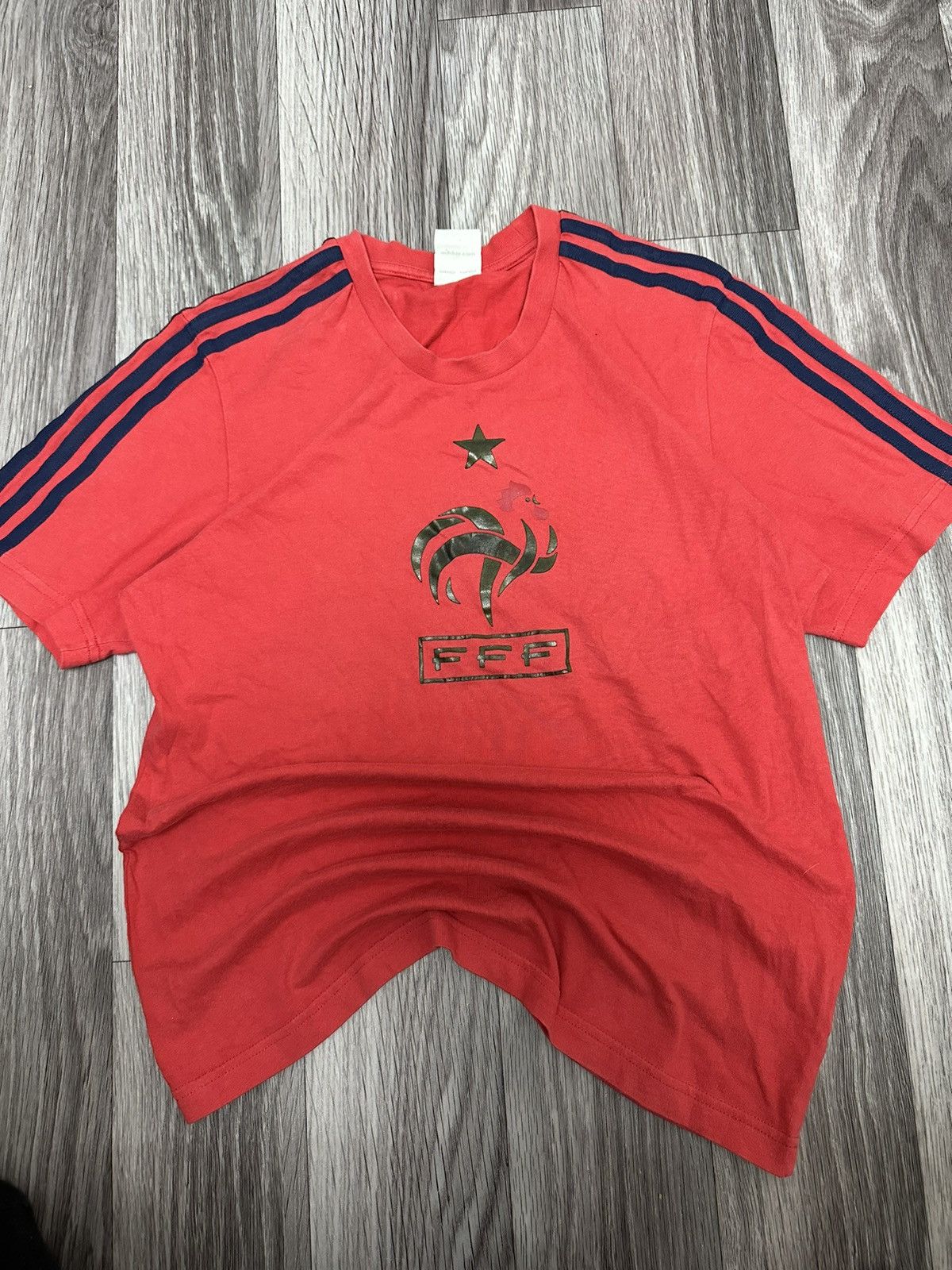 Adidas Vintage adidas 2008 France y2k t-shirt big logo jersey Size US S / EU 44-46 / 1 - 1 Thumbnail