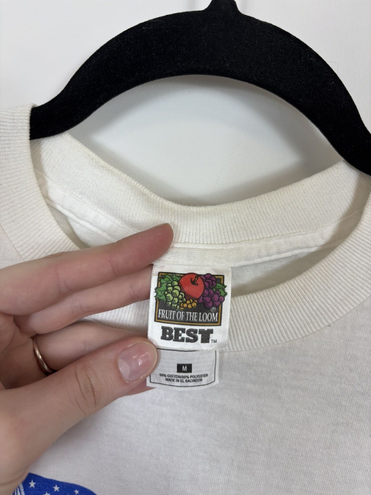 Fruit Of The Loom Vintage 1990s Big USA Flag Logo White T-Shirt Tee Size US M / EU 48-50 / 2 - 15 Thumbnail