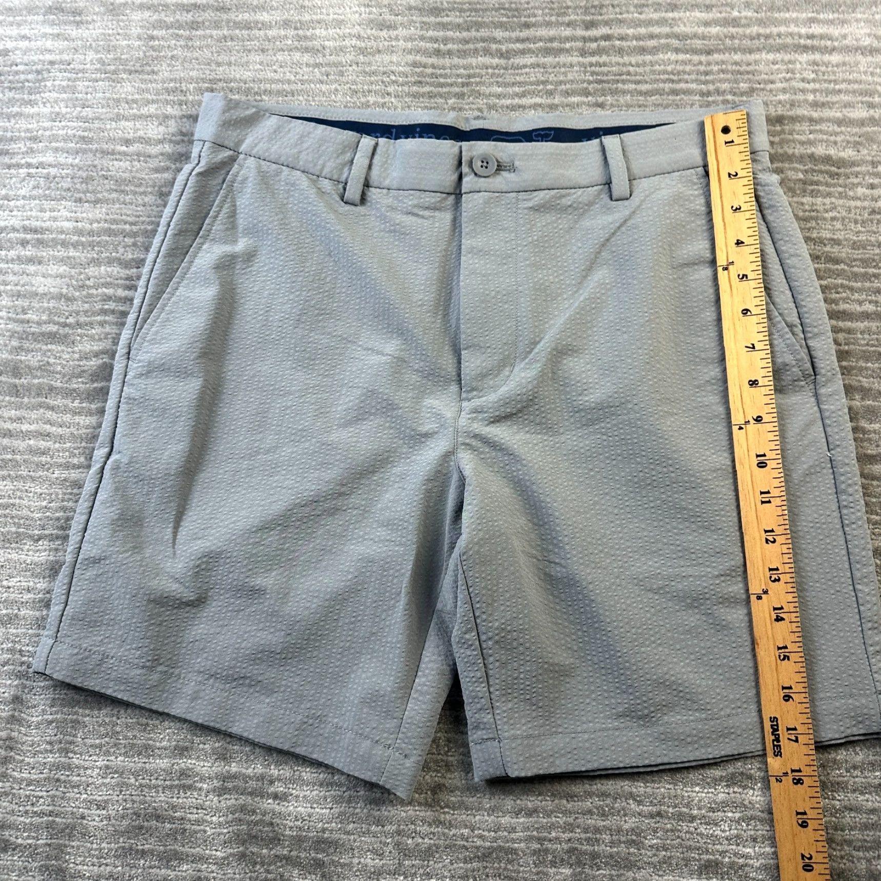Vineyard Vines Vineyard Vines Shorts Mens 32 Gray Chino Seersucker Performance Whale Waist 32 Regular Size US 32 / EU 48 - 6 Thumbnail