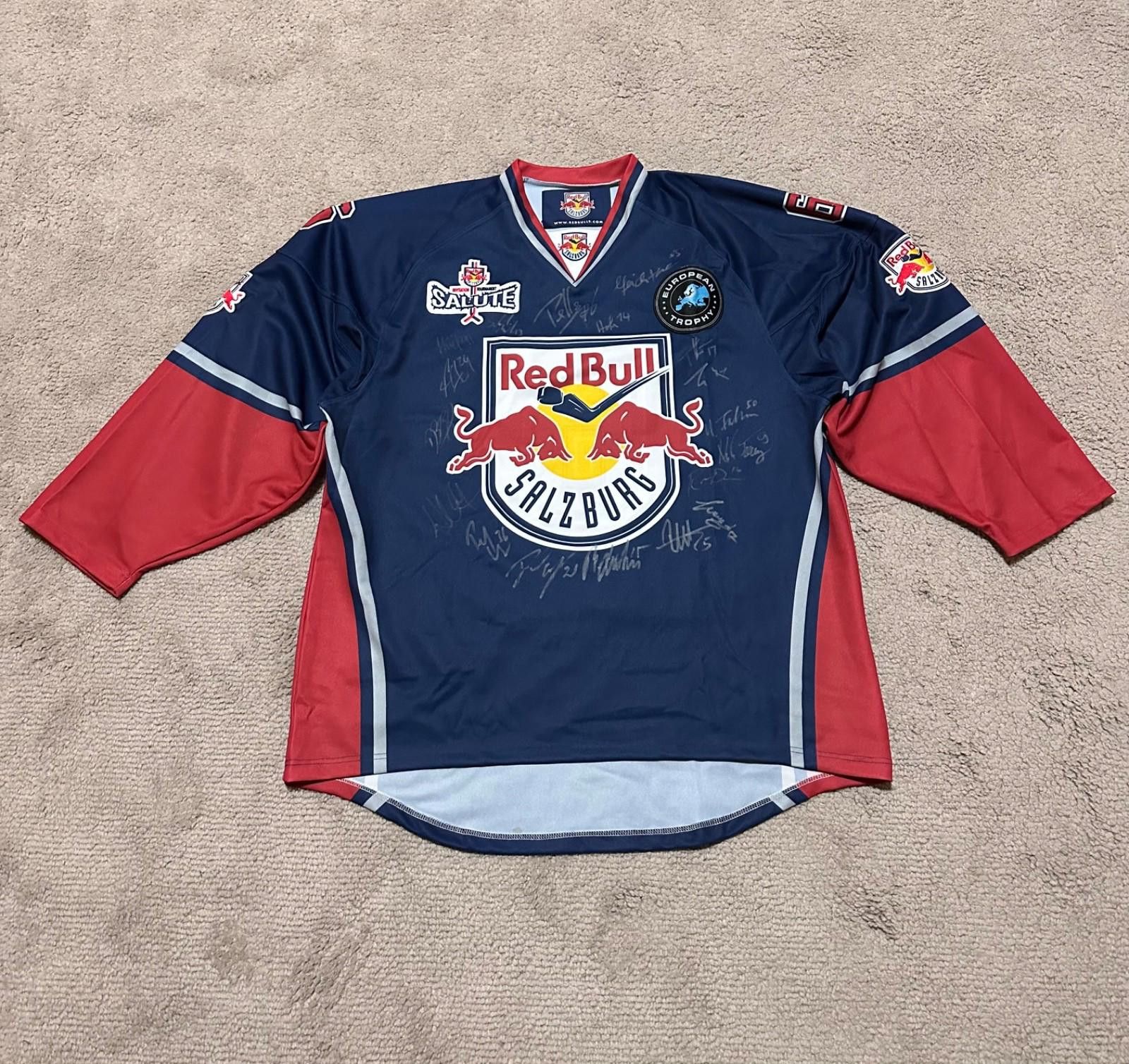 Reebok EC Red Bull Salzburg Ice Hockey Shirt Jersey #6 Pallestrang Size US XXL / EU 58 / 5 - 1 Thumbnail