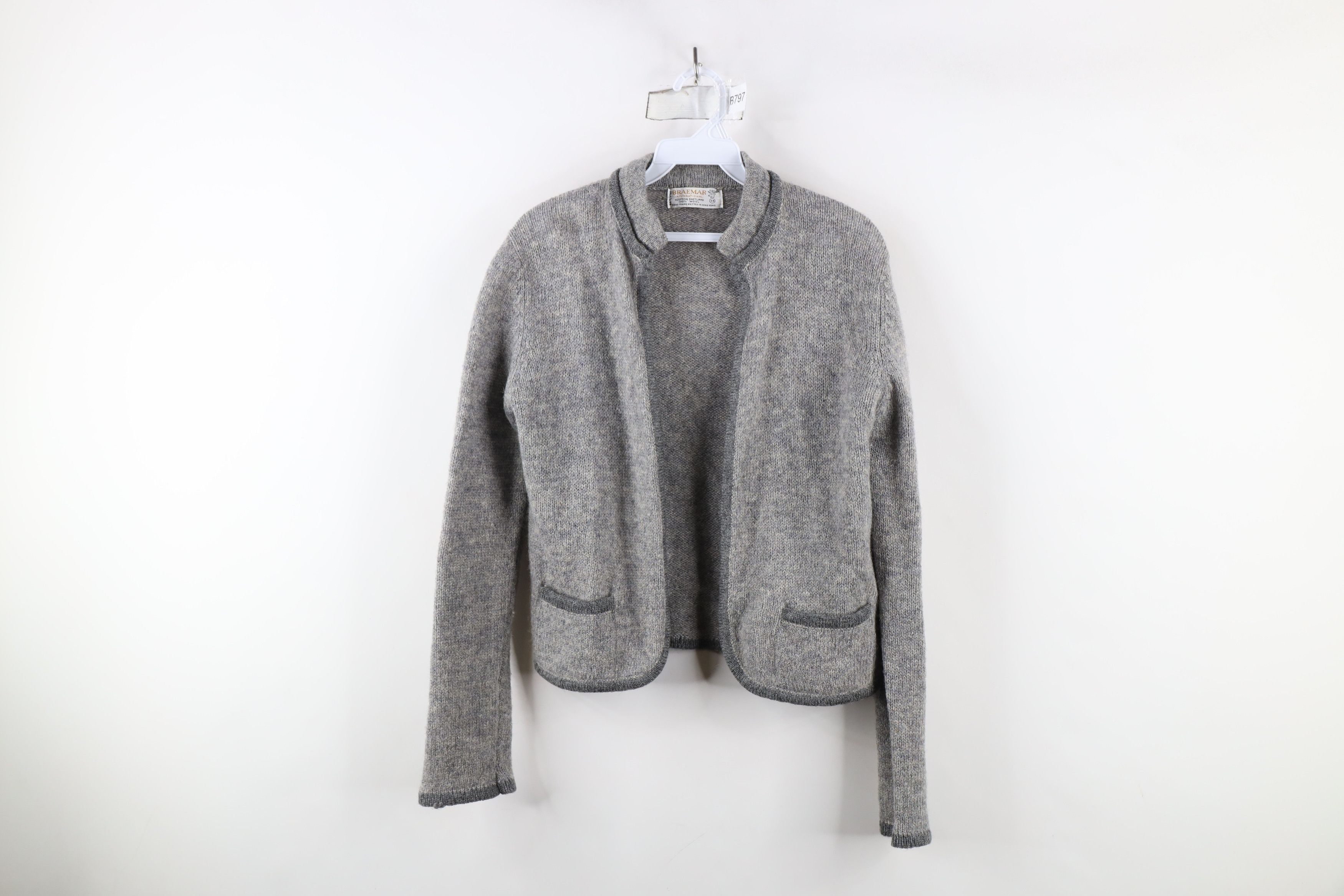 Vintage Vintage 50s 60s Wool Hand Framed Open Front Cardigan Sweater Size XS / US 0-2 / IT 36-38 - 1 Thumbnail