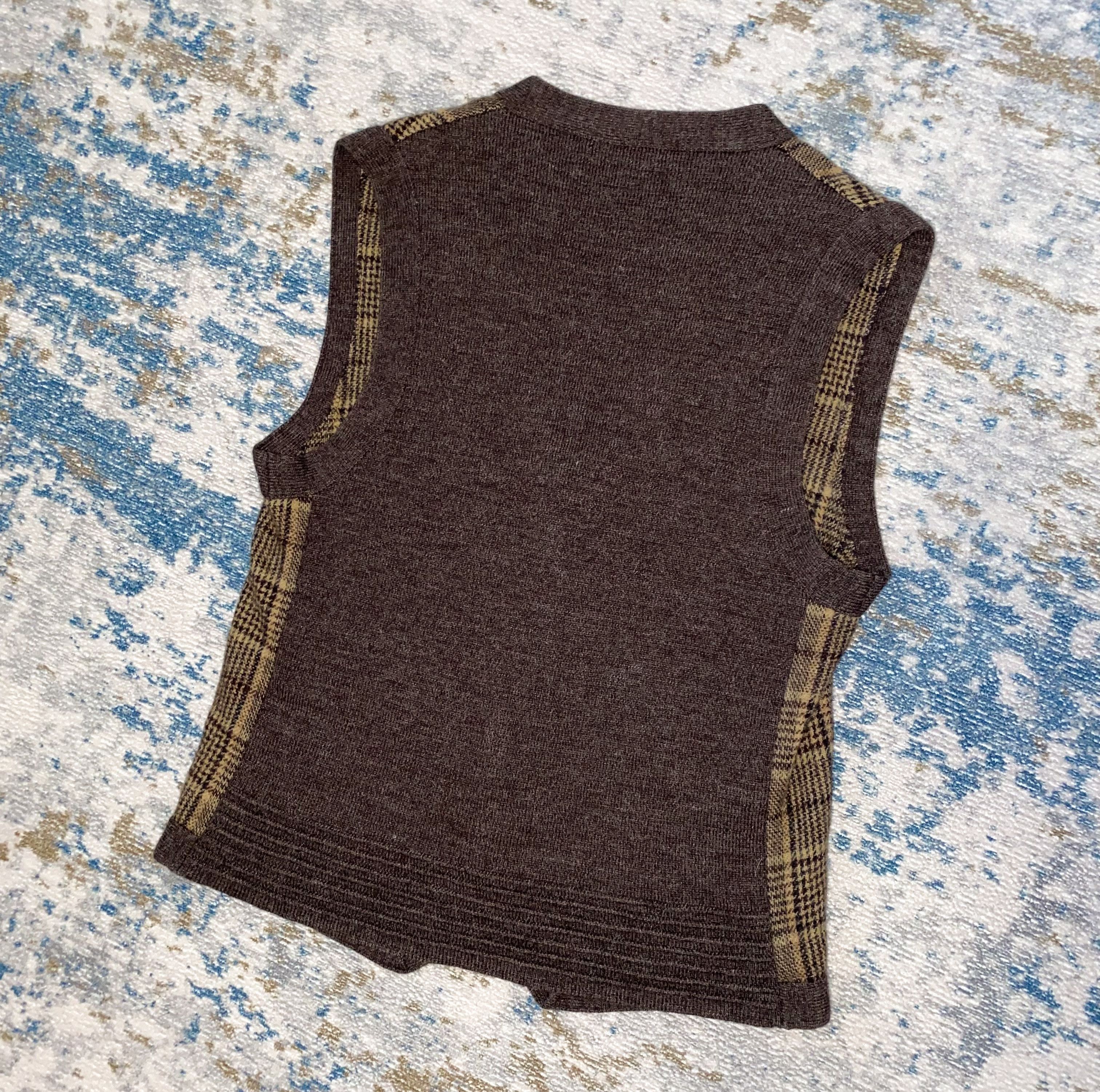Etro Etro Milano Virgin Wool & Alpaca Vest with Checkered Pattern Size L / US 10 / IT 46 - 11 Thumbnail